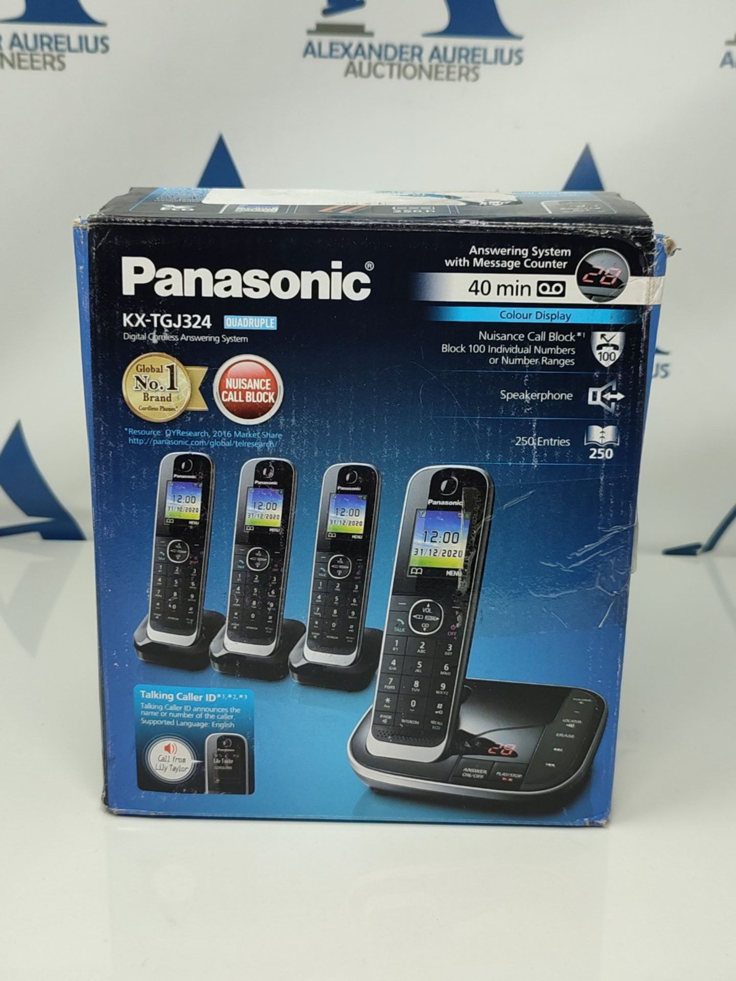 RRP £139.00 Panasonic KX-TGJ324EB Quad Handset Cordless Home Phone with Nuisance Call Blocker and - Image 2 of 3