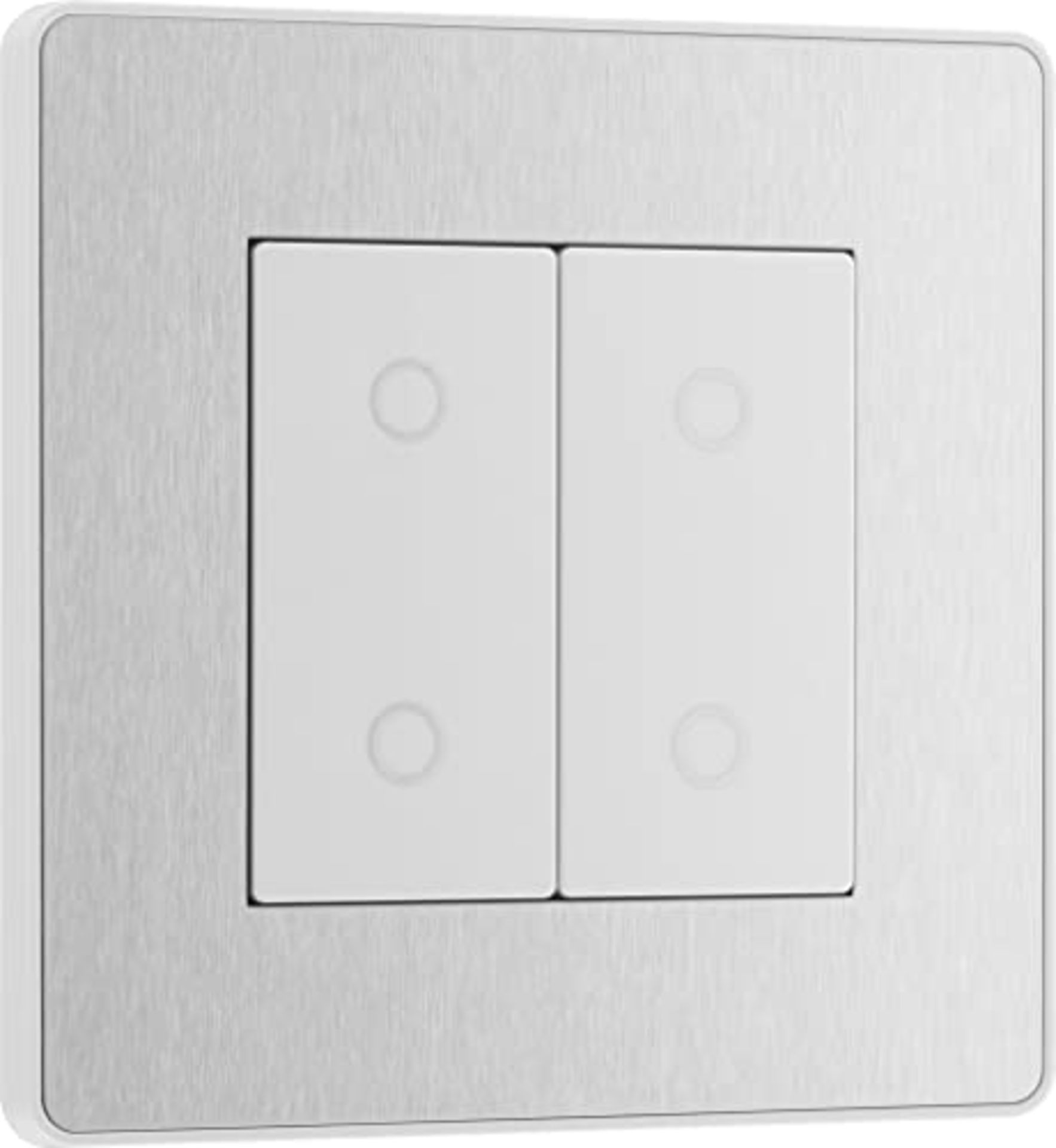 BG Electrical Evolve Double Touch Dimmer Switch, 2-Way Master, 200W, Brushed Steel