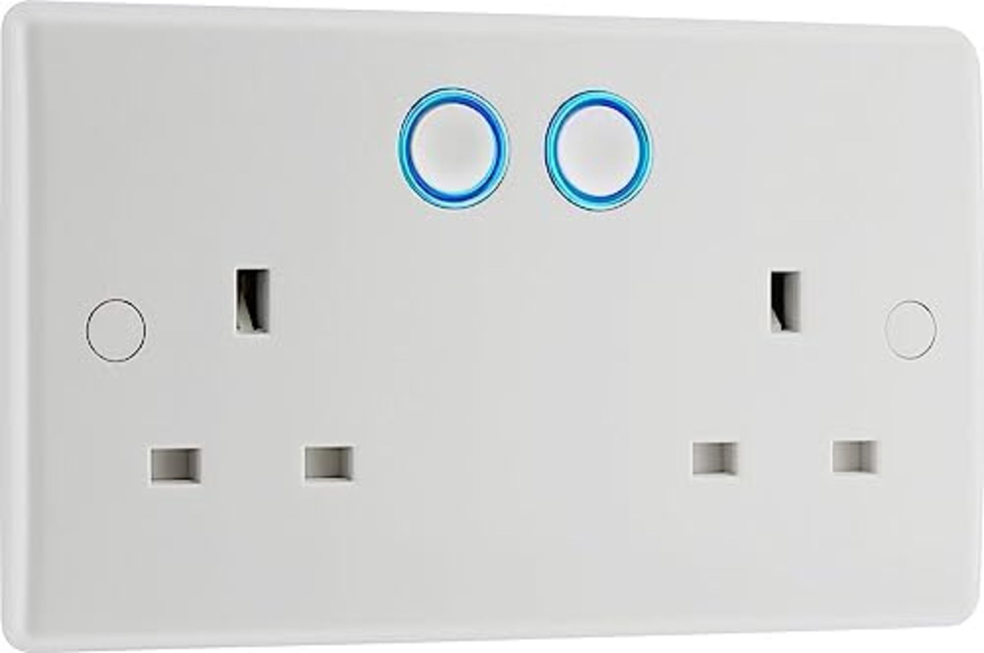 BG Electrical 822/HC-01 Smart Power Socket, Alexa Compatible Double 13 Amp, White Moul