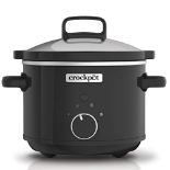 Crockpot Slow Cooker | Removable Easy-Clean Ceramic Bowl | 2.4 L (1-2 People | Energy