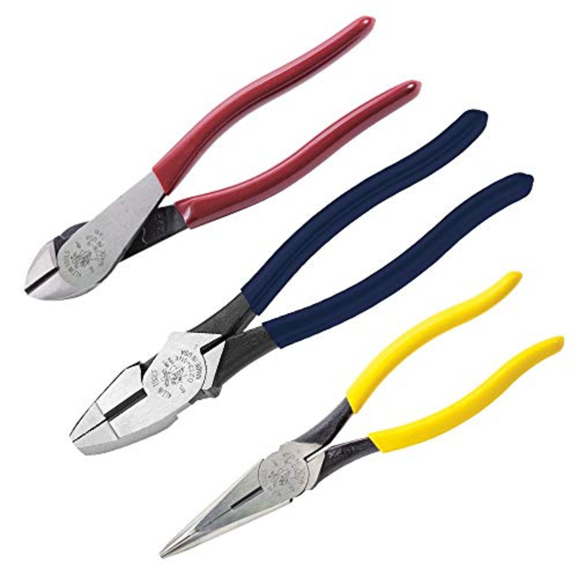 RRP £65.00 Klein Tools 80020 Tool Set with Lineman's Pliers, Diagonal Cutters, and Long Nose Plie