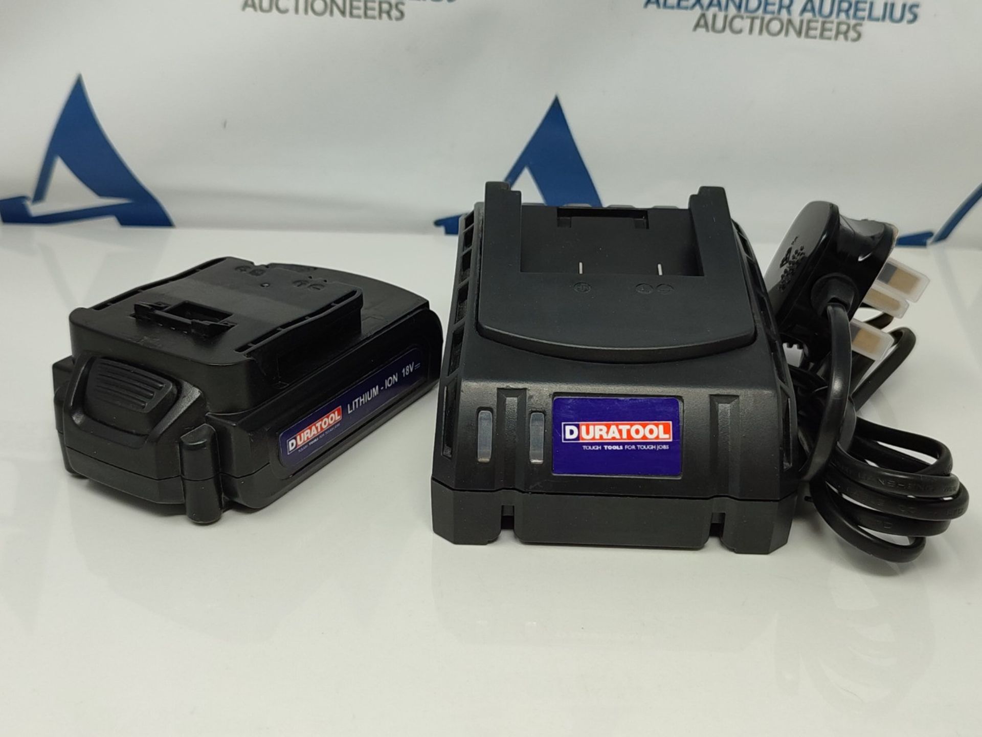 RRP £67.00 Duratool D03222 18V 2Ah Li-Ion Power Tool Battery & Charger Kit, black - Image 2 of 2