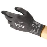 Ansell HyFlex 11-840 Professional Work Gloves, Abrasion Resistant Nitrile Coating with