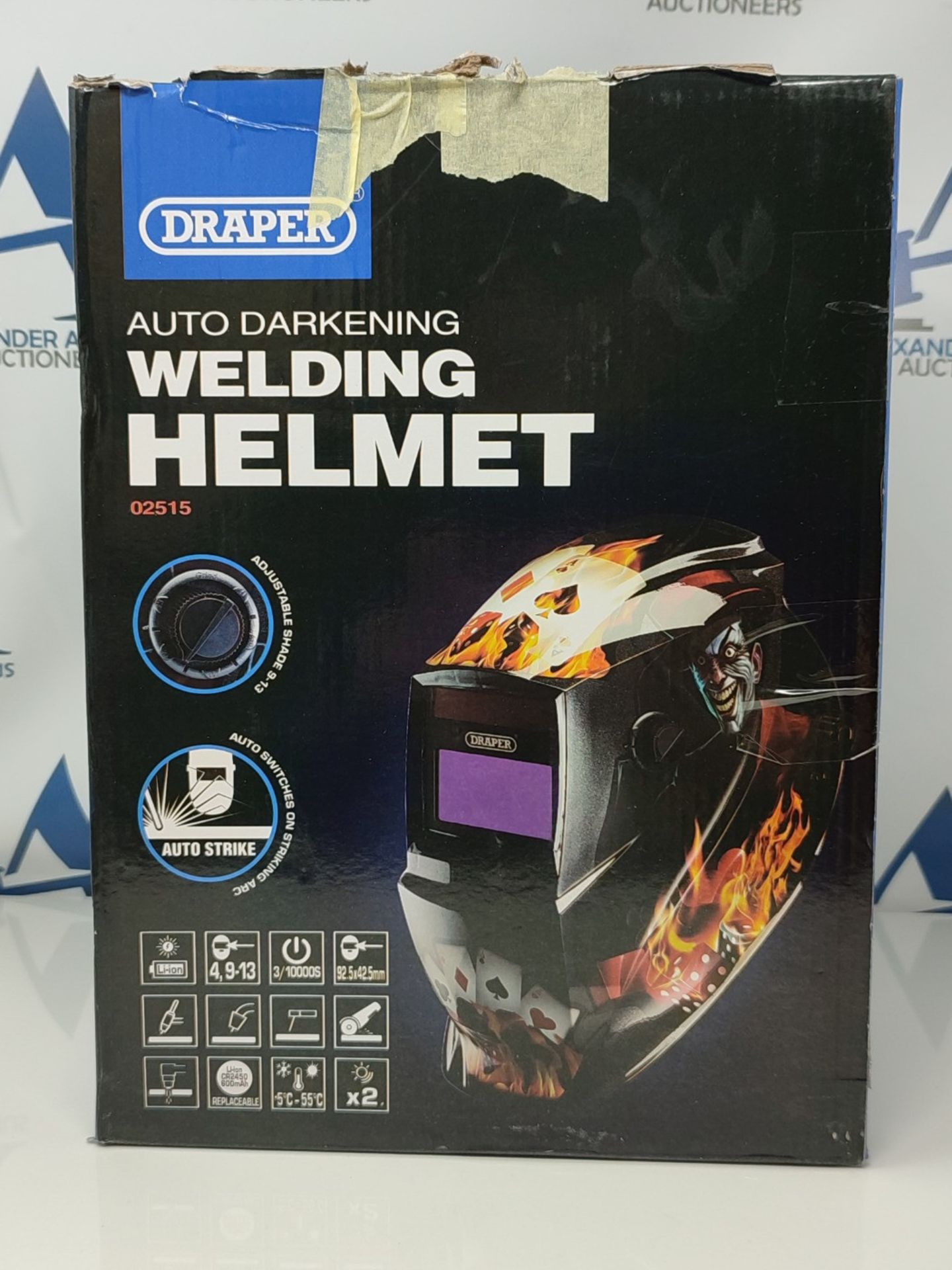 RRP £57.00 Draper 02515 Auto-Darkening Welding Helmet, Playing Cards - Image 2 of 3