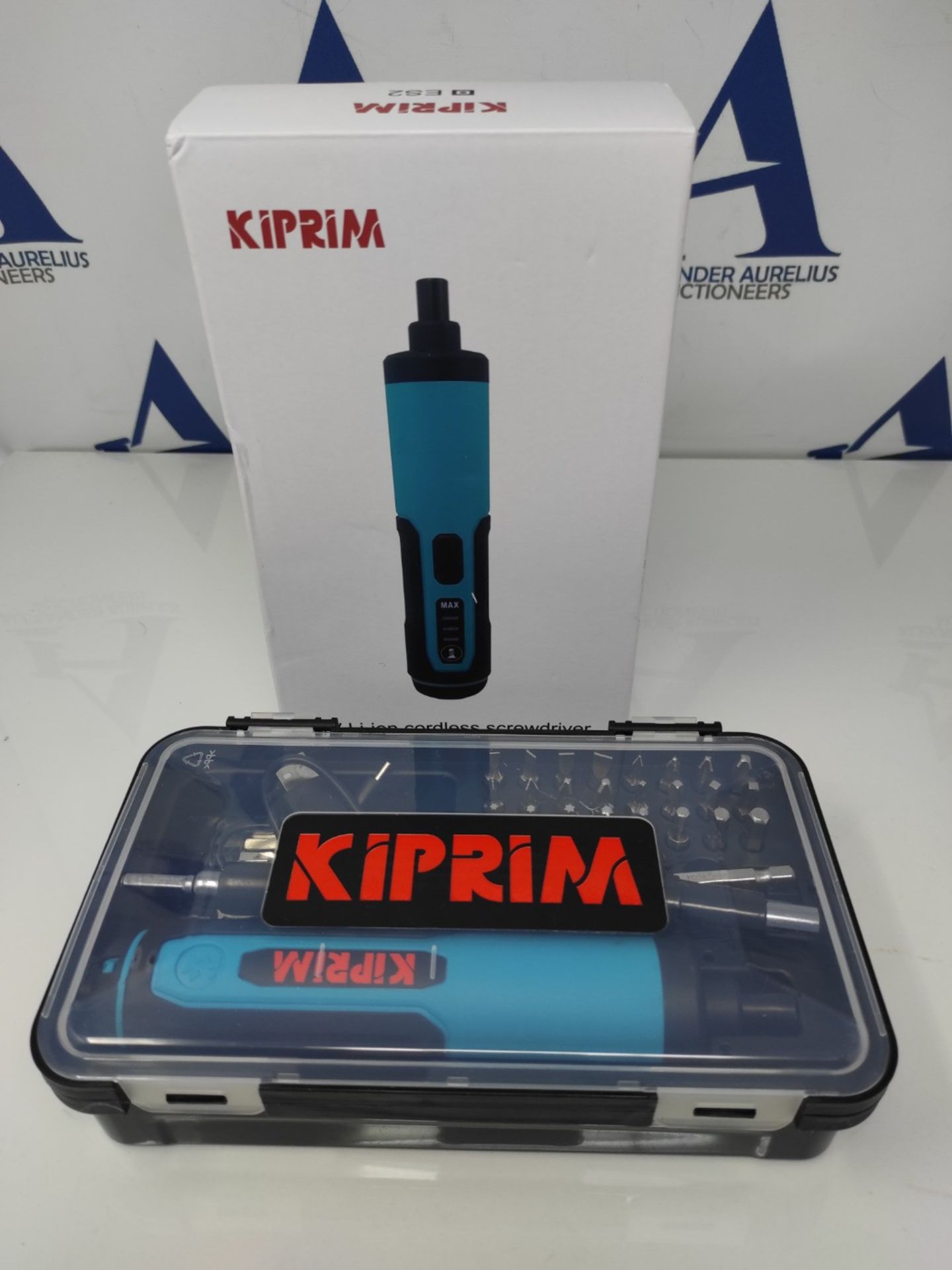 Electric Cordless Screwdriver Set Kiprim 4V Rechargeable Adjustable Torque Electric Sc