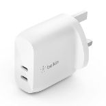 Belkin 40W USB Type C PD Wall Charger (Dual USB-C Ports for 20W Per Port Fast Power De