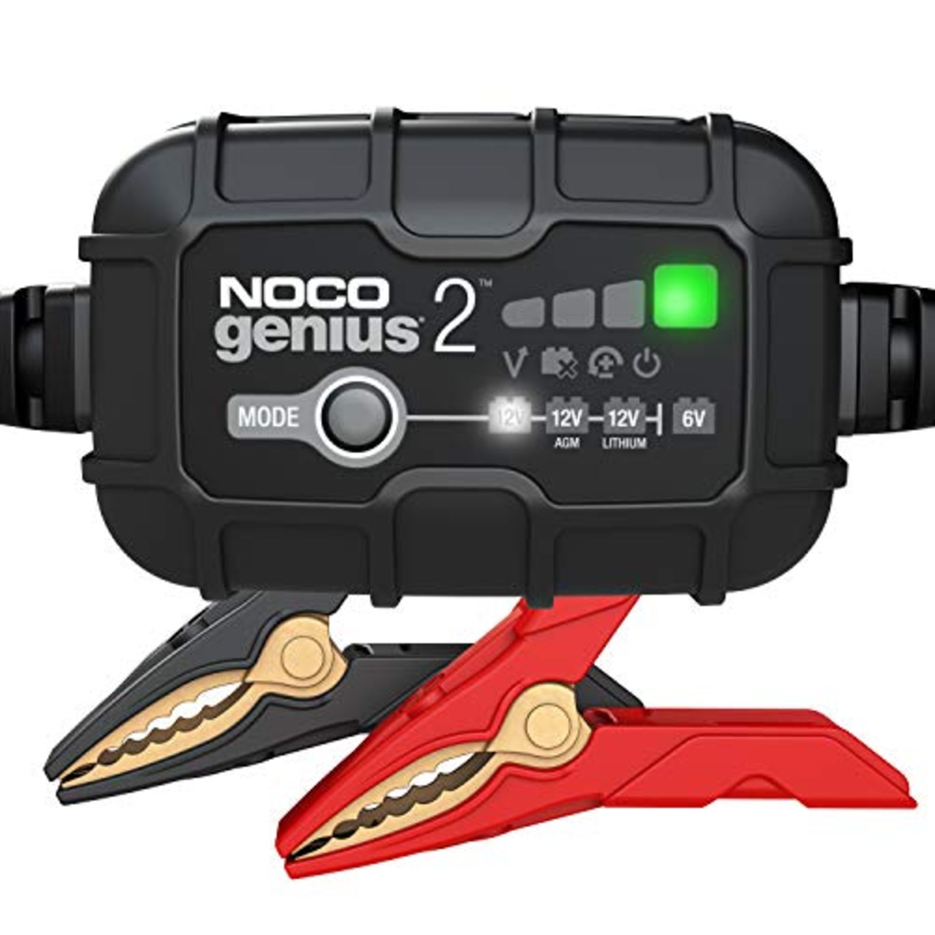 NOCO GENIUS2UK, 2A Car Battery Charger, 6V and 12V Portable Smart Charger, Battery Mai