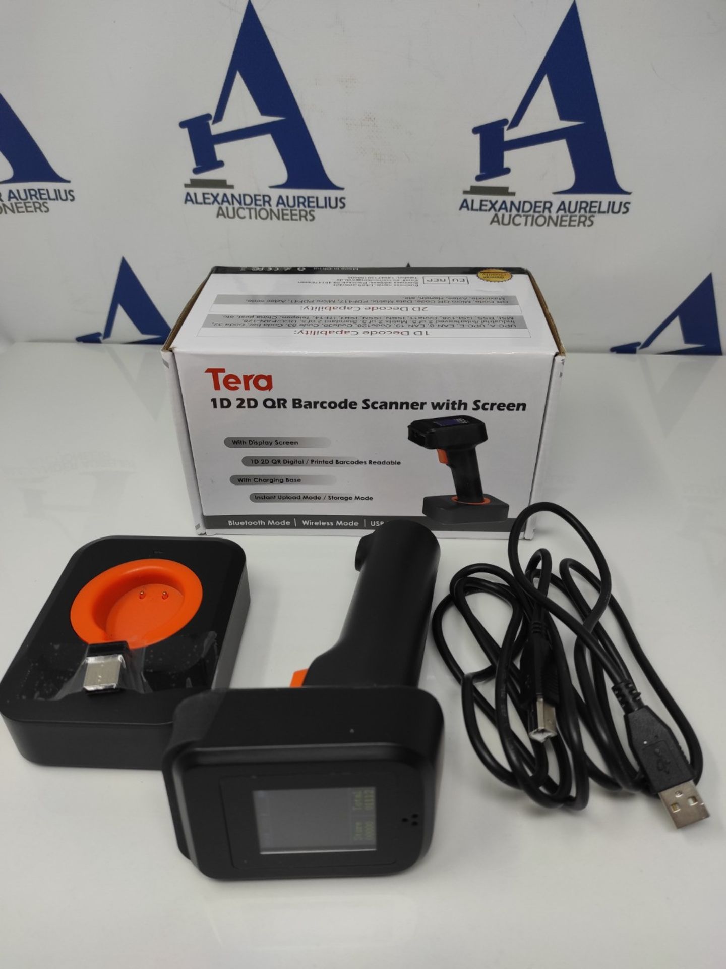 RRP £55.00 Tera 2D Barcode Scanner Wireless, Bluetooth QR Code Scanner, with Time Display Screen - Image 2 of 2