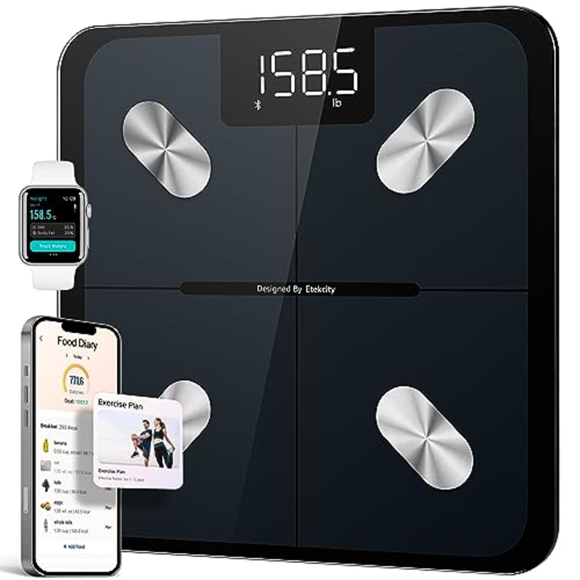 Etekcity Smart Bathroom Scales for Body Weight, Accurate to 0.05lb (0.02kg) Digital We