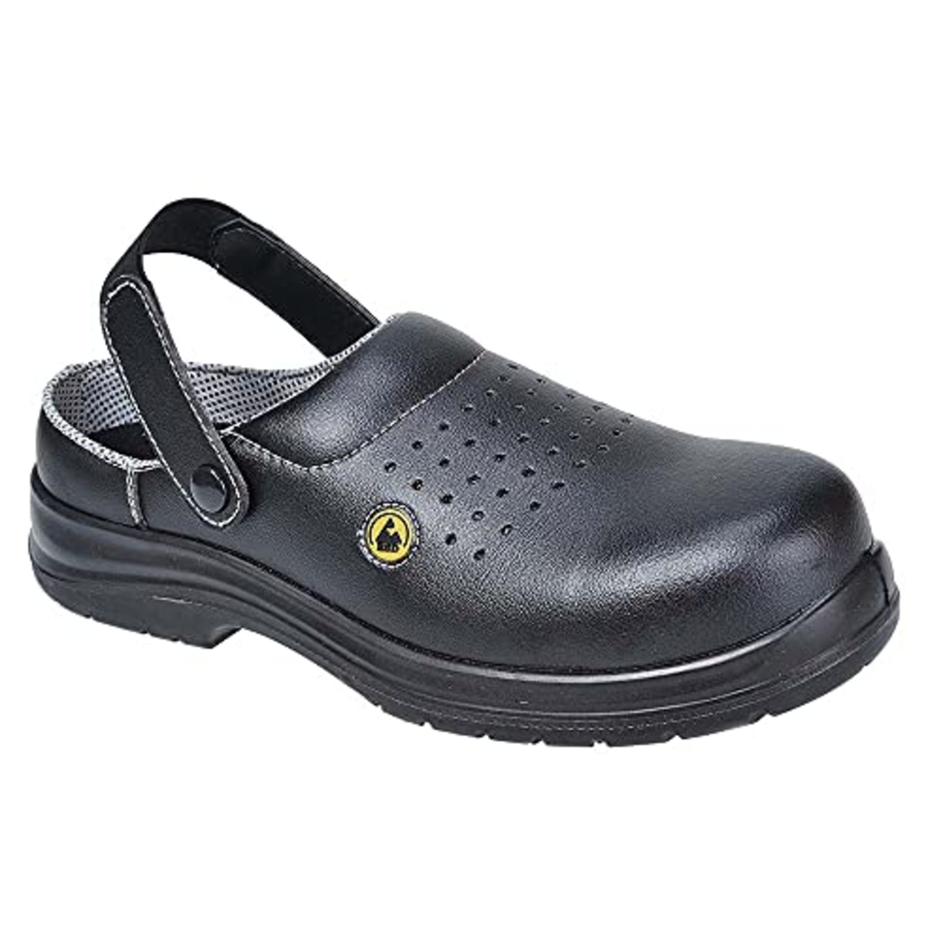 Portwest Portwest Compositelite ESD Perforated Safety Clog SB AE Size: 46 Colour: Blac