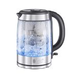 RRP £50.00 Russell Hobbs 20760-10 Brita Purity Glass Kettle, Filter Kettle with Brita Maxtra+ Car
