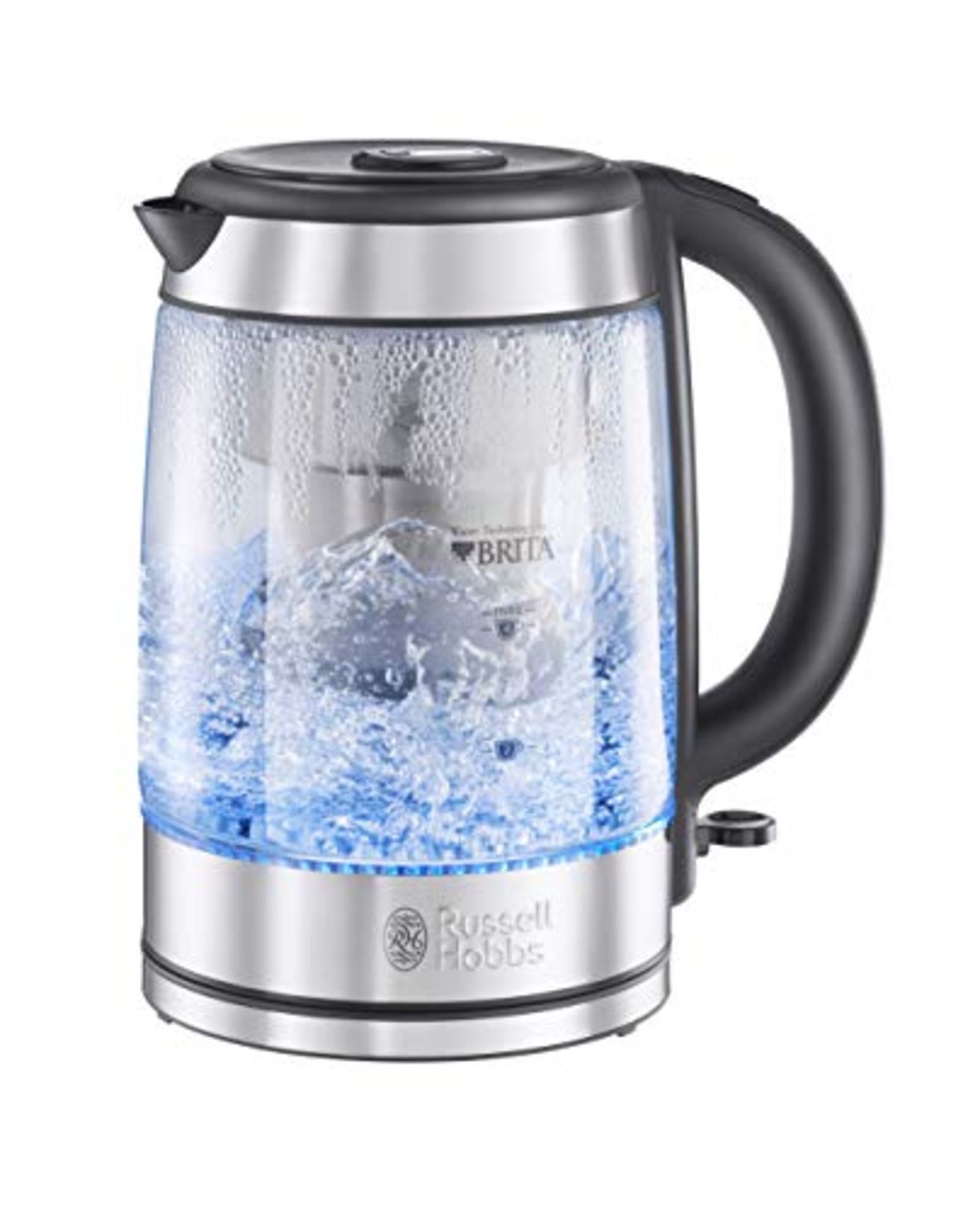 RRP £50.00 Russell Hobbs 20760-10 Brita Purity Glass Kettle, Filter Kettle with Brita Maxtra+ Car