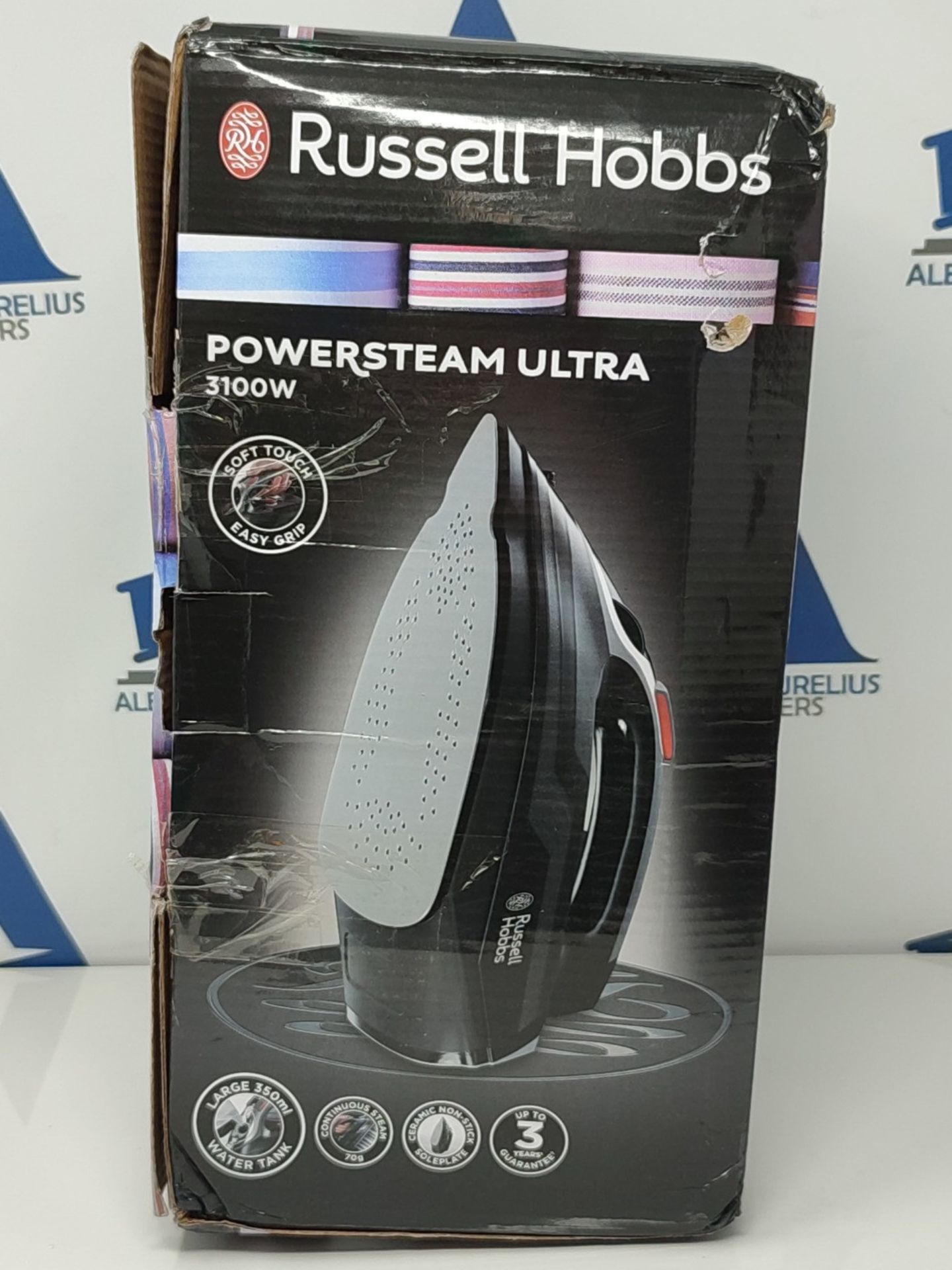 Russell Hobbs Powersteam Ultra 3100 W Vertical Steam Iron 20630 - Black and Grey - Image 2 of 3