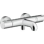 RRP £131.00 hansgrohe Ecostat - bath thermostat exposed, bath tap with safety stop at 40 °C, ther