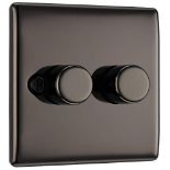 BG Electrical Double Dimmer Intelligent Light Switch, Black Nickel, 2-Way