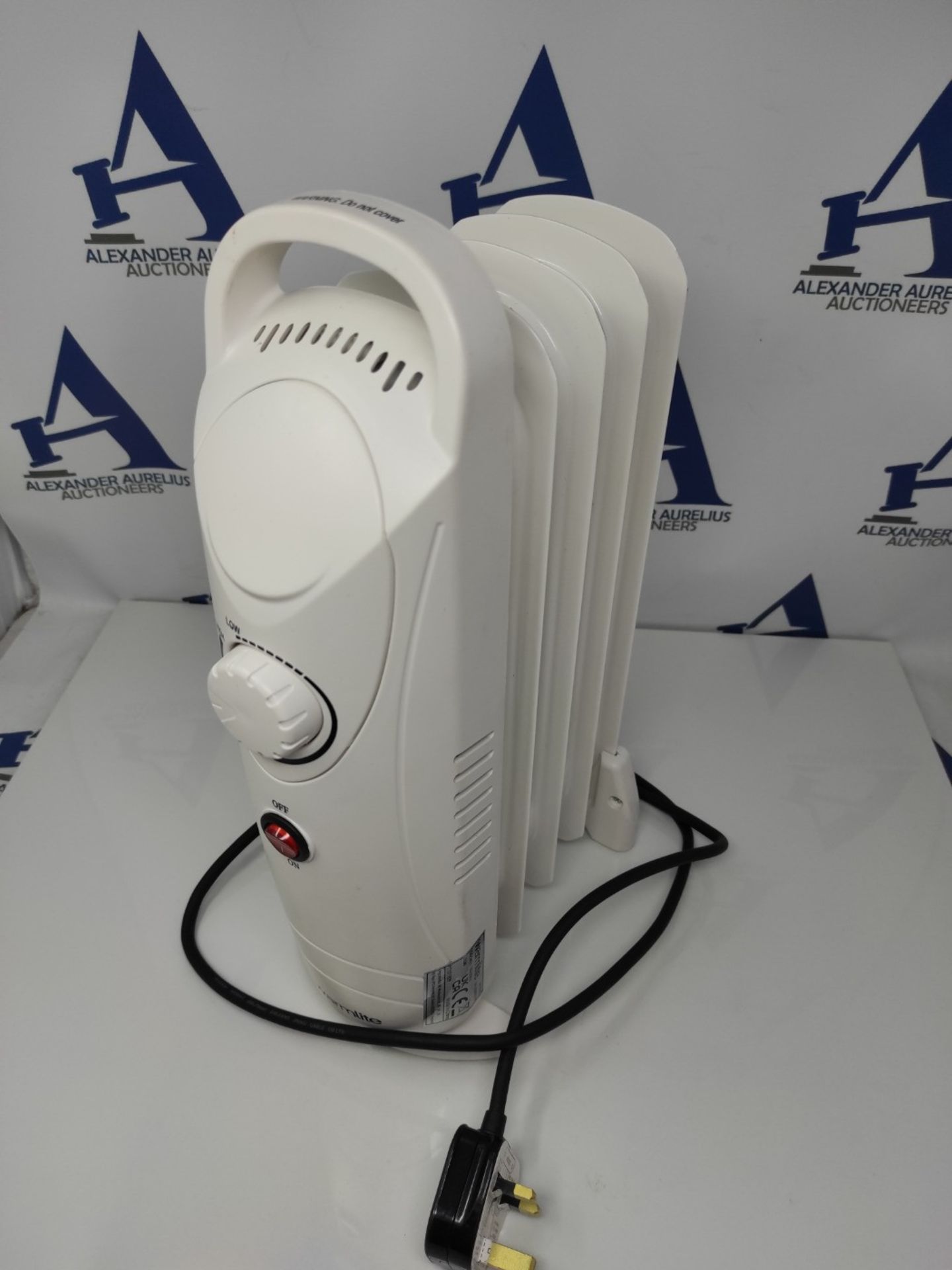 Warmlite WL43002YW 650 Watts 5 Fin Oil Filled Radiator with Adjustable Thermostat and - Image 2 of 3