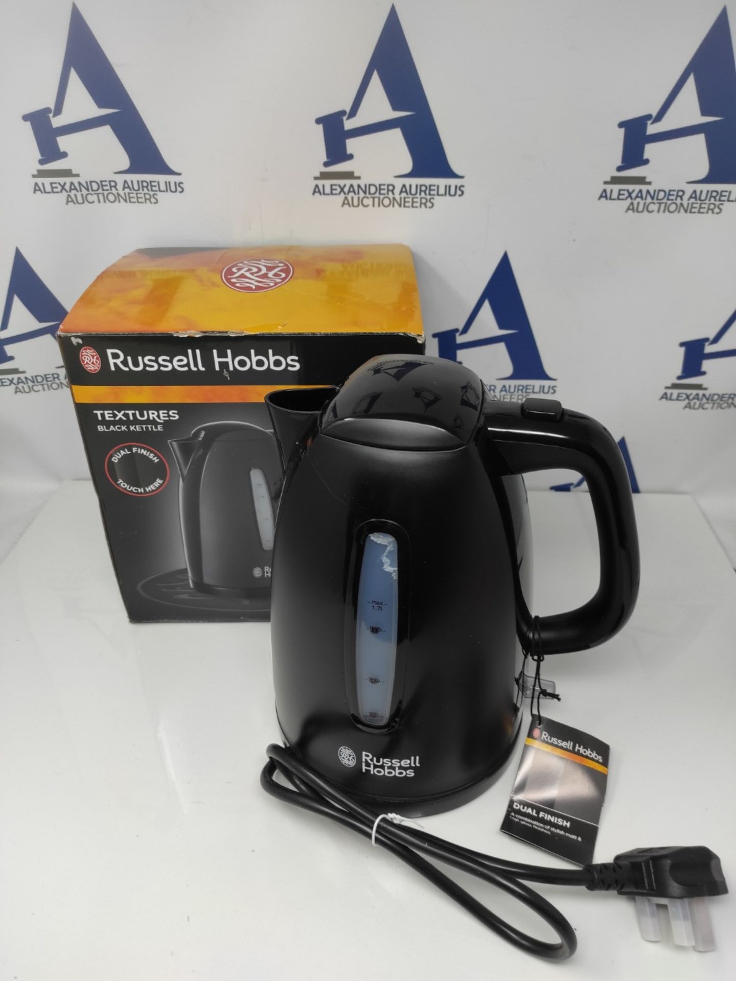 Russell Hobbs Textures Plastic Kettle 21271, 1.7 L, 3000 W - Black - Image 2 of 3