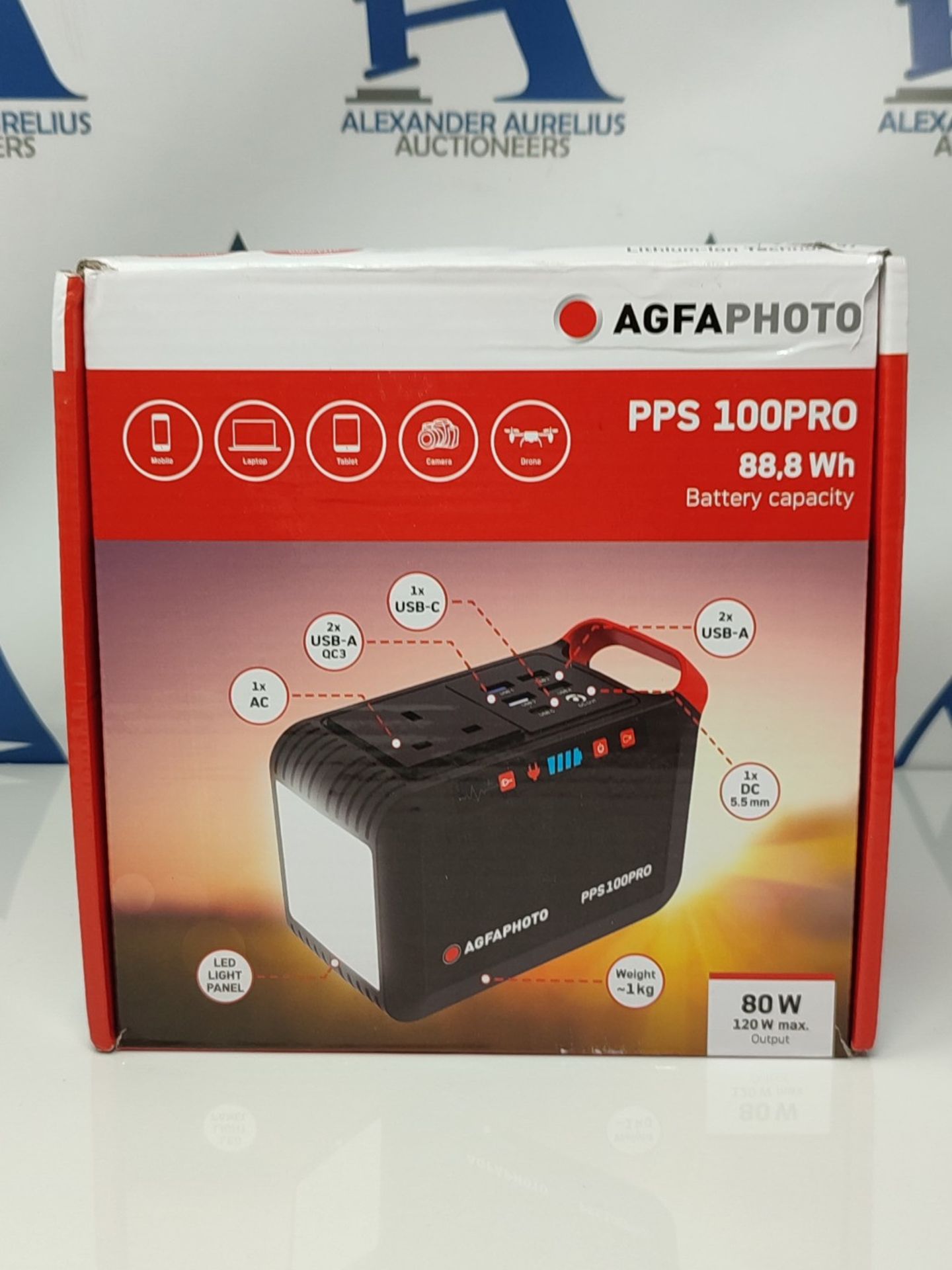 RRP £74.00 AgfaPhoto Portable power station PPS100 | 88,8Wh / 24.000mAh | 230V AC power station,