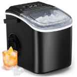 RRP £105.00 Silonn Countertop Ice Maker Machine, 9 Cubes Ready in 6 Mins, 12 KG in 24Hrs, Self-Cle
