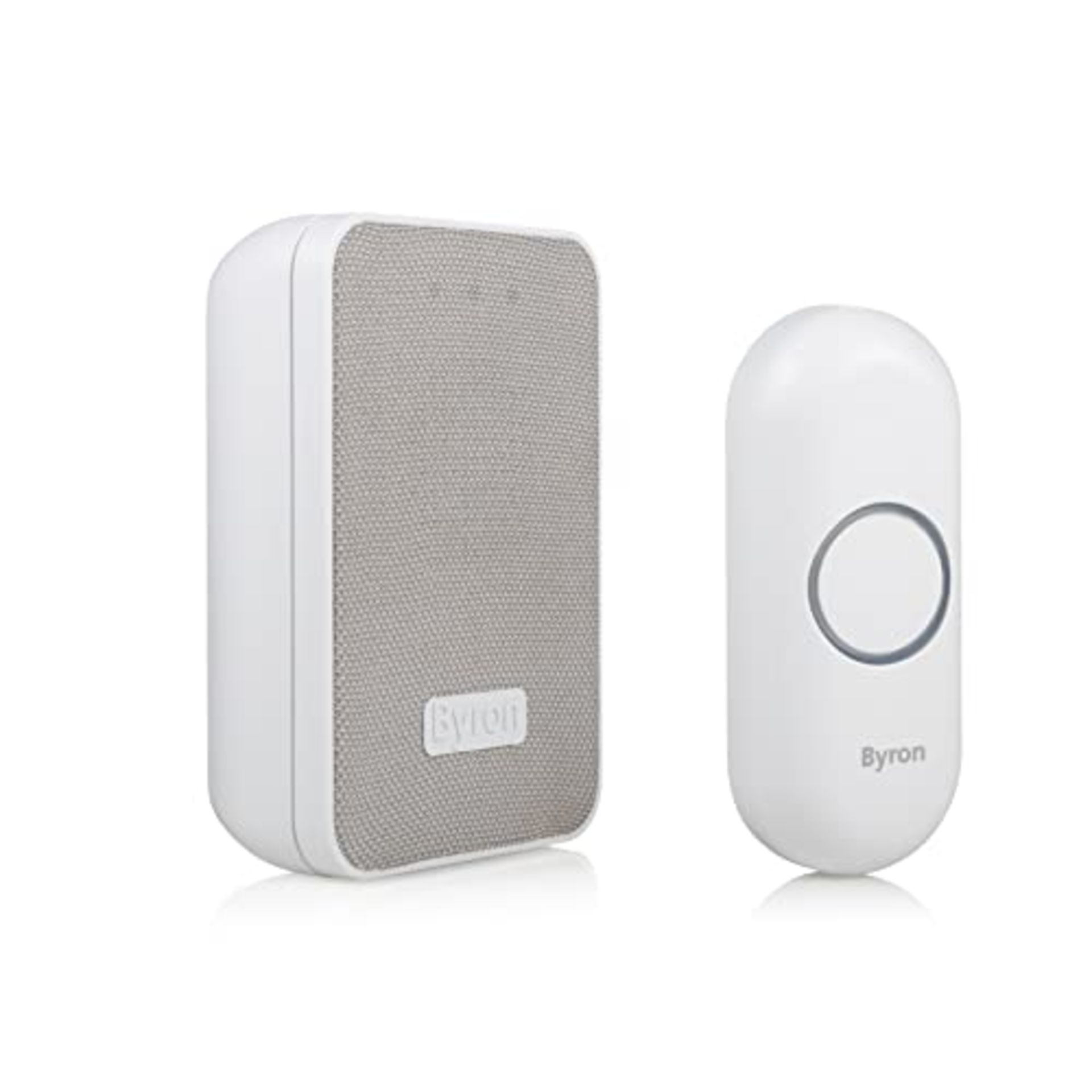 Byron DBY-22321 Wireless Portable Doorbell Set, 150 m Range, 16 Melodies, Visual Alert