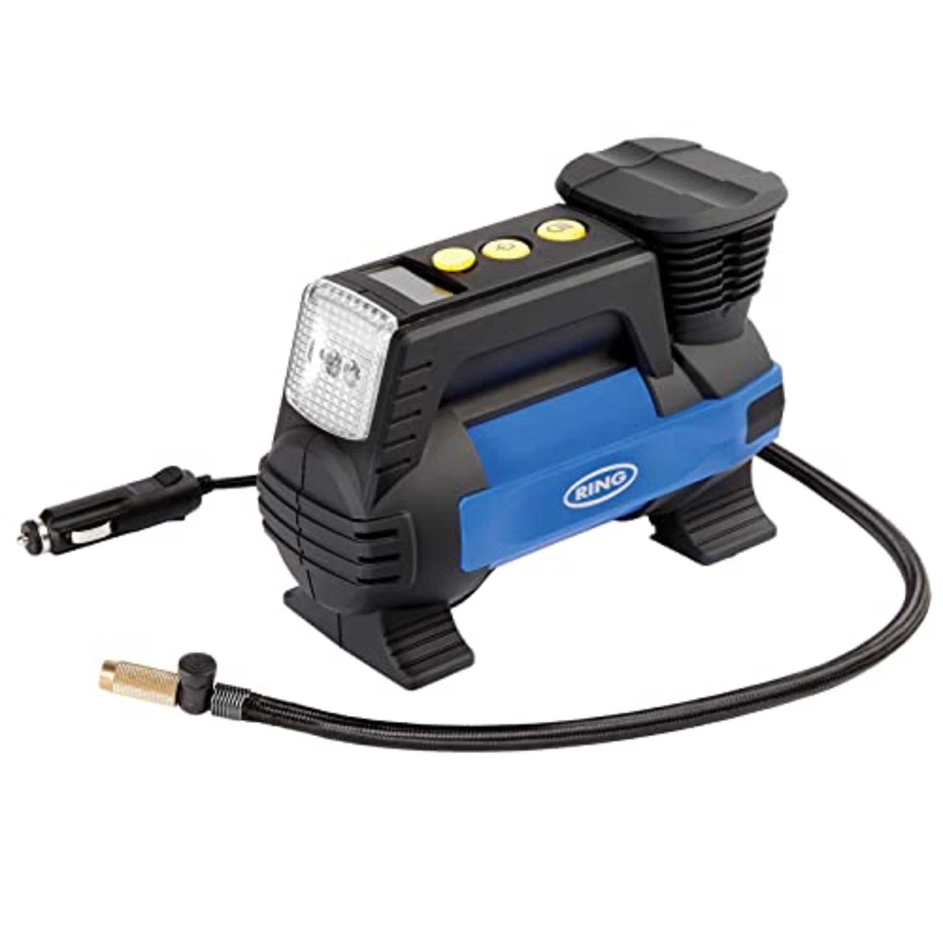 RRP £65.00 Ring RAC820 Heavy Duty Tyre Inflator - Digital Preset, Auto-Stop, SUV, Caravan - 12V,