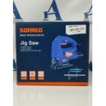 SORAKO Jigsaw, 600W Electric Jigsaw Tool, 800-3000SPM Cutting in Wood 60mm, 6 Variable