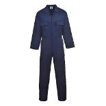 Portwest S999 Men's Euro Workwear Polycotton Coverall Boiler Suit Overalls Navy, L