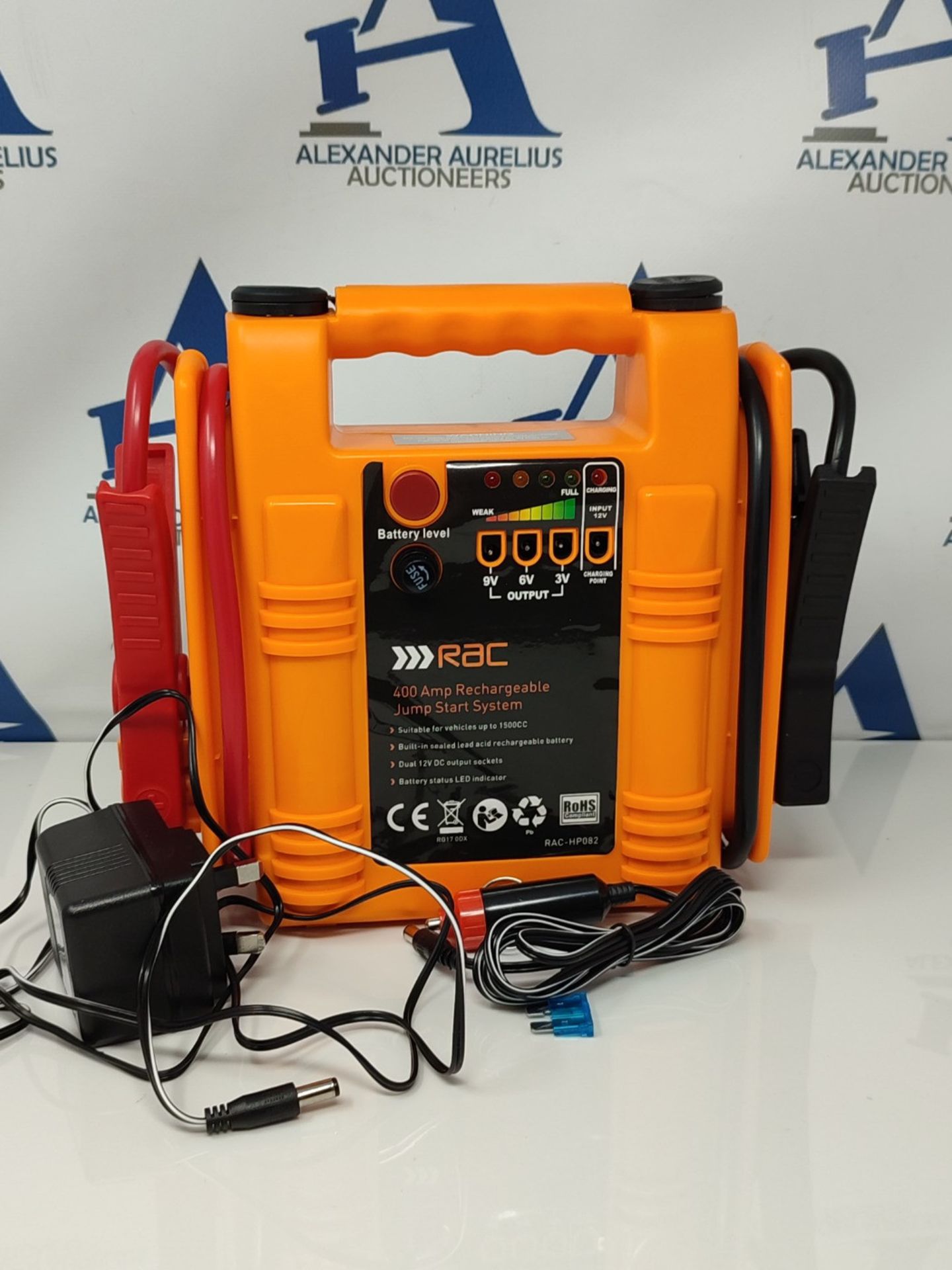 RAC 400 Amp Rechargeable Jump Start System HP082 - For Car Batteries up to 1500cc, Ora - Image 3 of 3