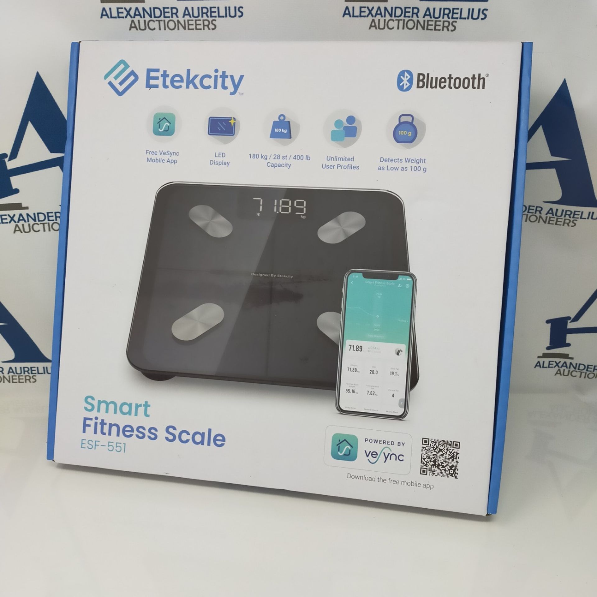 Etekcity Smart Bathroom Scales for Body Weight, Accurate to 0.05lb (0.02kg) Digital We - Image 2 of 3