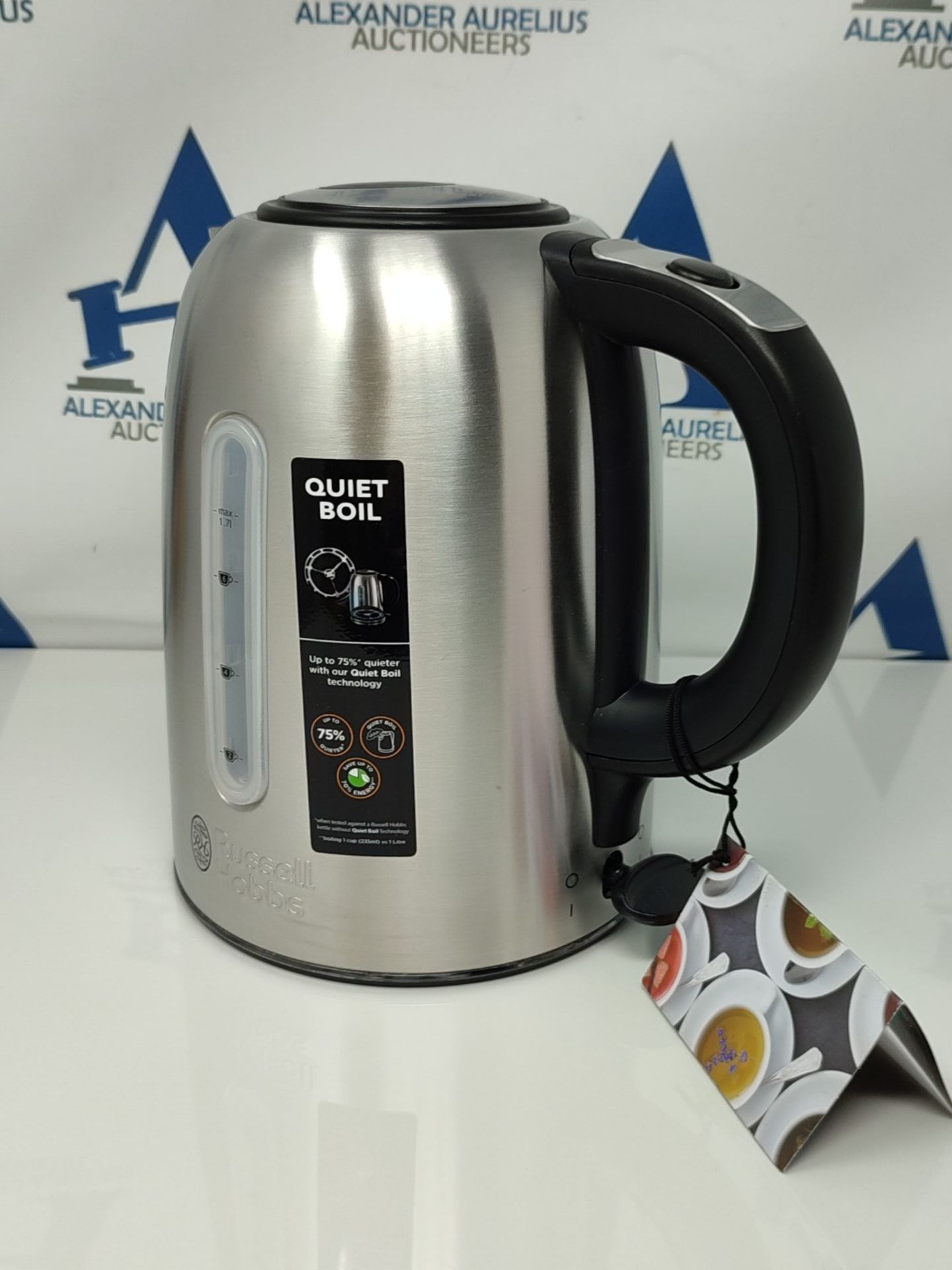 Russell Hobbs 20460 Quiet Boil Kettle, Brushed Stainless Steel, 3000W, 1.7 Litres - Image 3 of 3