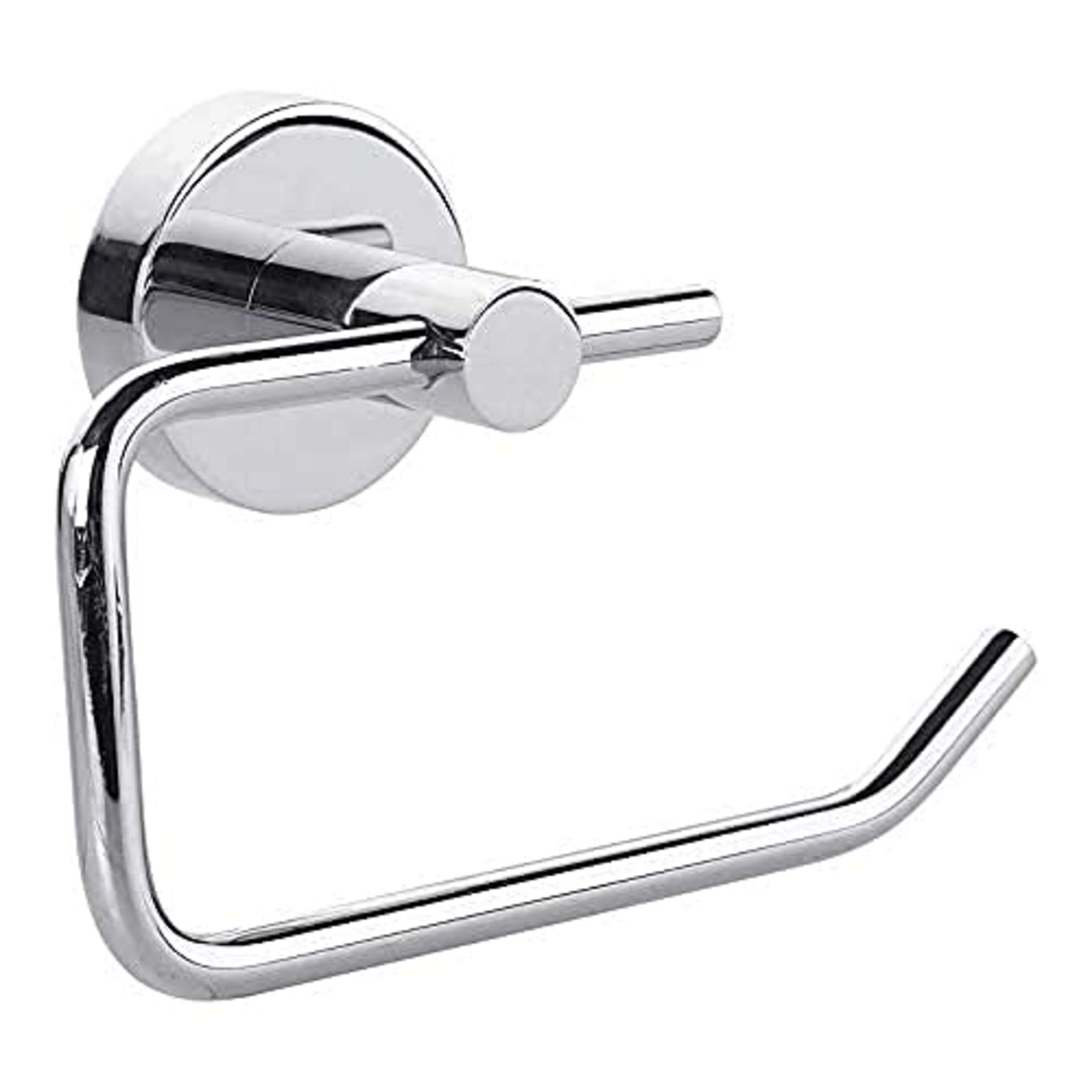 tesa SMOOZ Toilet Paper Holder - No Drill Chrome Plated Metal Toilet Roll Holder witho