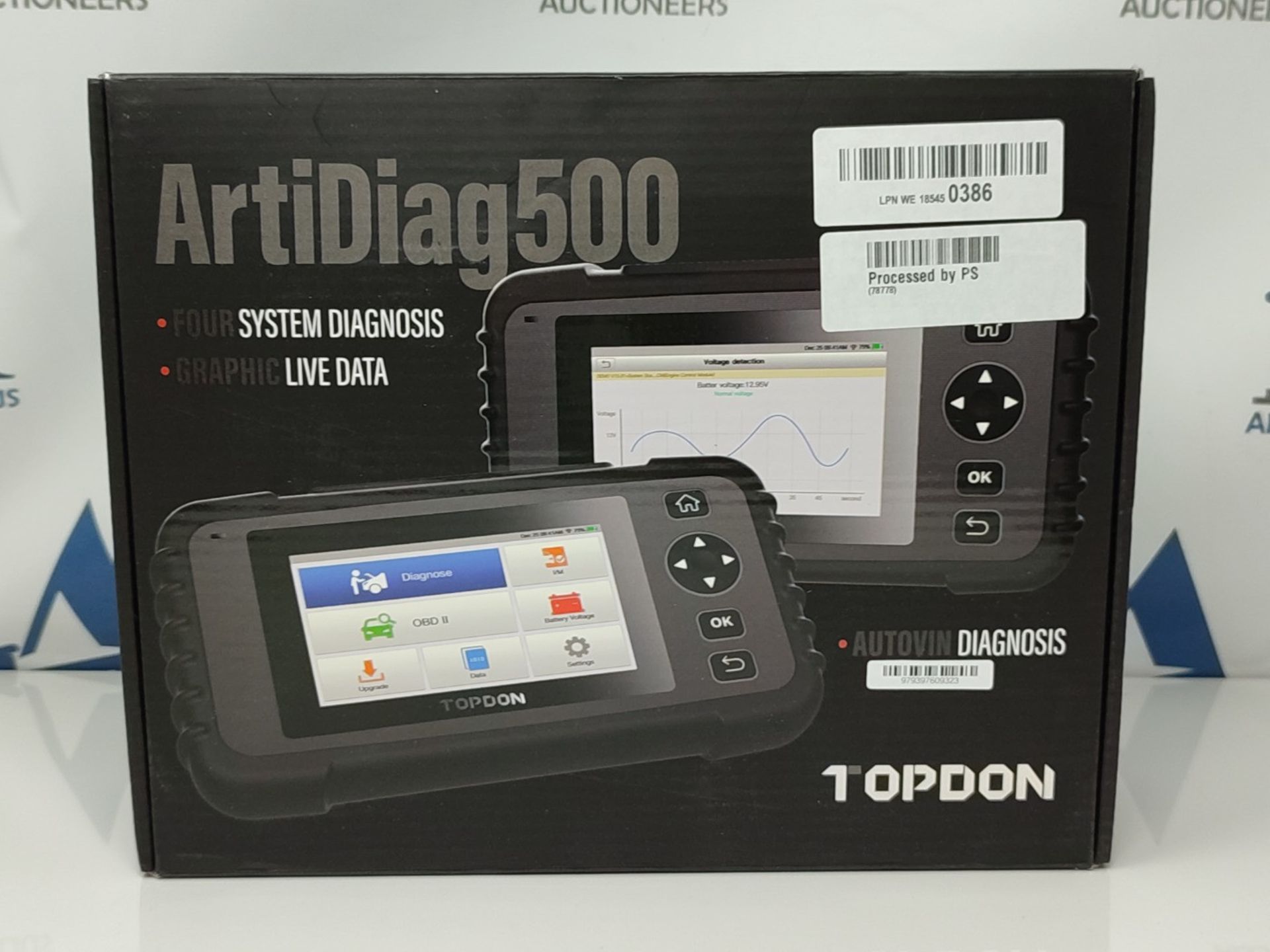 TOPDON AL500 OBD2 Code Reader with Full OBD2 Functions, Universal Car Diagnostic Tool - Image 2 of 3