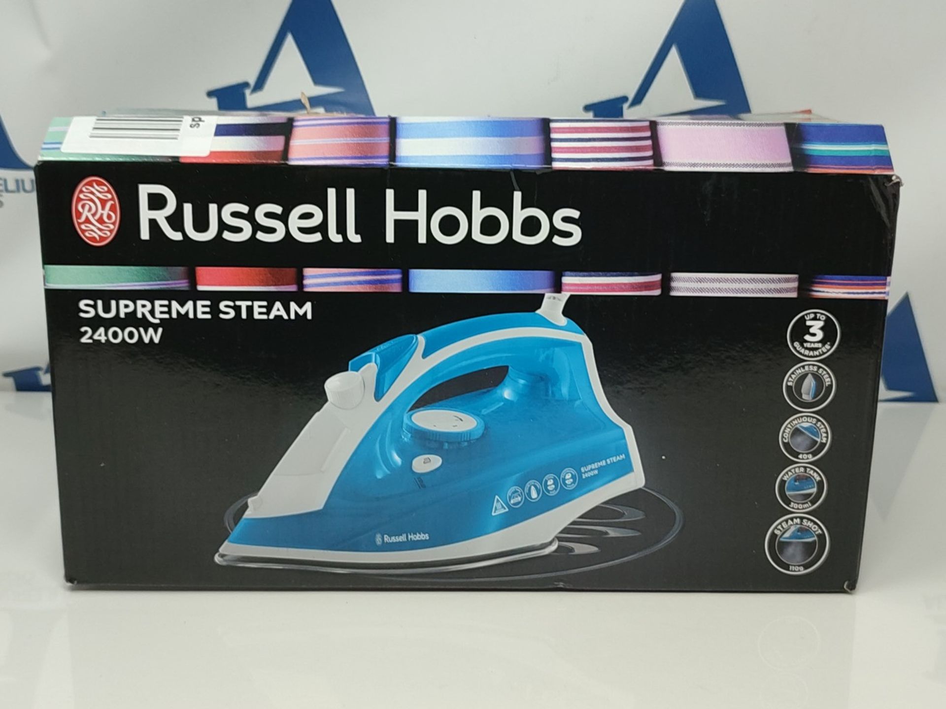 Russell Hobbs Supreme Steam Traditional Iron 23061, 2400 W, White/Blue - Image 2 of 3