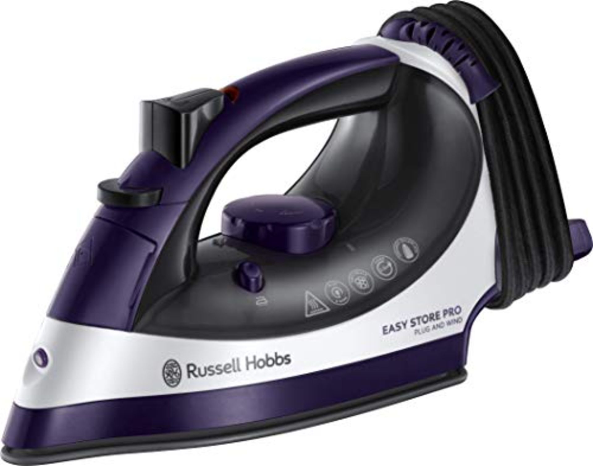 Russell Hobbs 23780 Easy Store Pro, Plug & Wind Iron,Purple,0.330 Litre, 2400 Watt