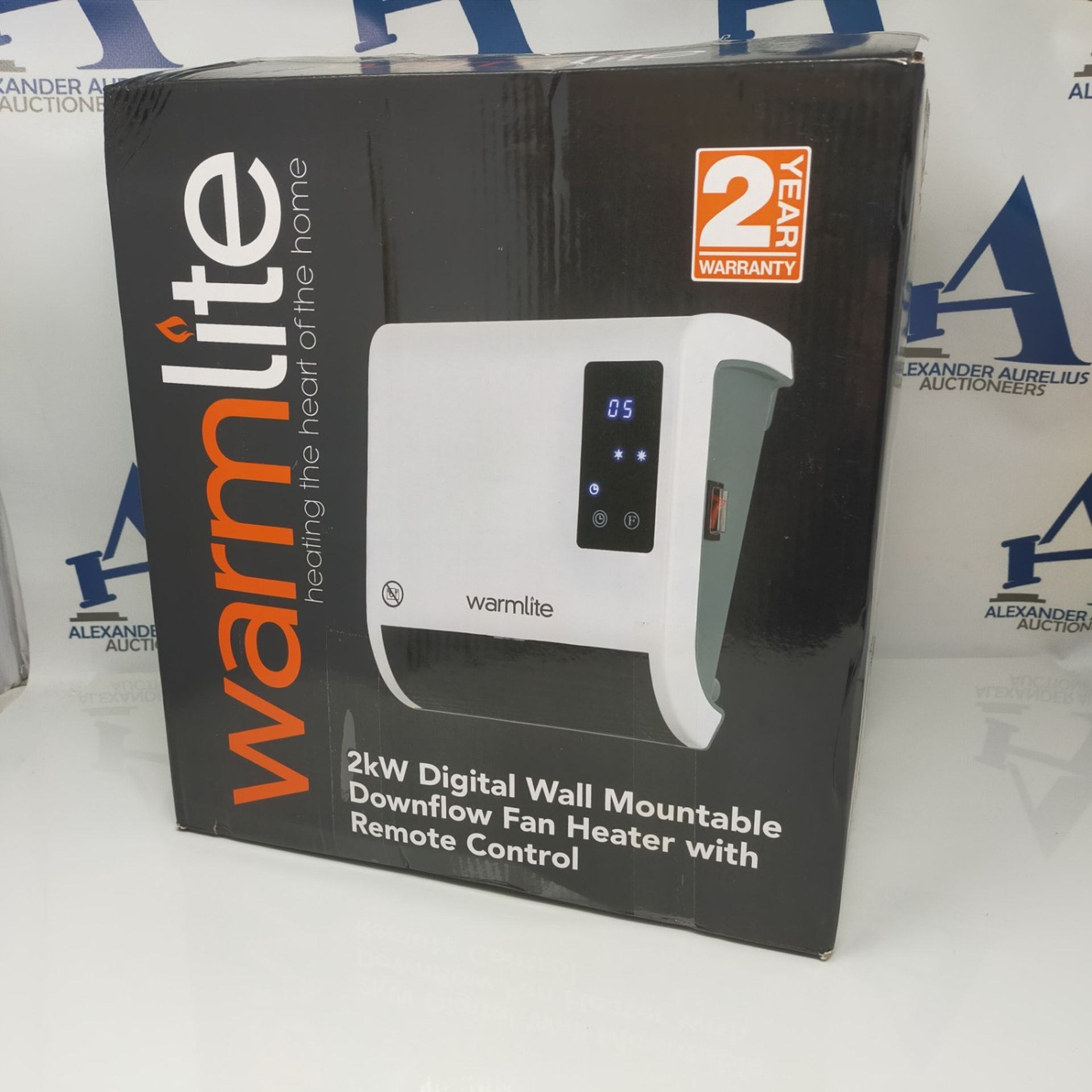 Warmlite WL44015 Digital 2 KW Wall Mounted Down Flow Heater with Remote Control and Tu - Image 2 of 3