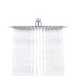 Ibergrif M20297 Rain Shower Head, 10 Inch Square Fixed Showerhead, 304 Stainless Steel