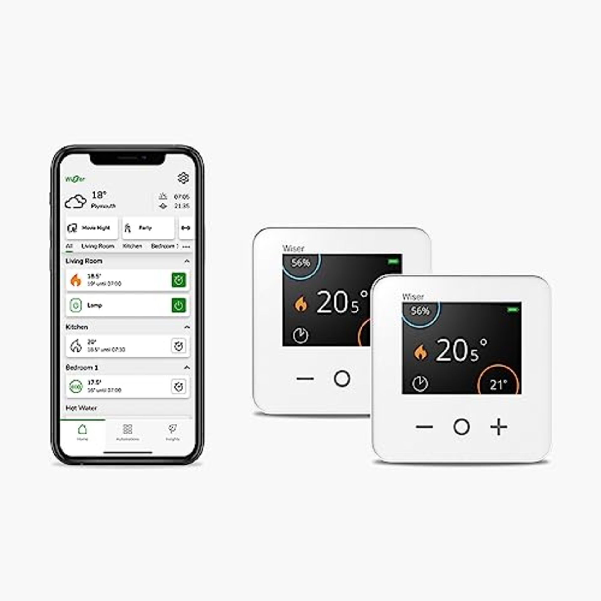 RRP £189.00 Drayton Wiser Smart Thermostat Dual Zone Heating and Hot Water Control - Works with Am - Image 2 of 2