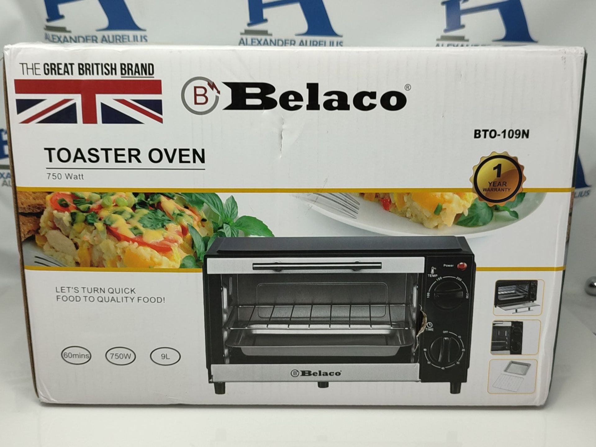 Belaco BTO-109N Mini 9L Toaster Oven Tabletop Cooking Baking Portable Oven 750w 60 min