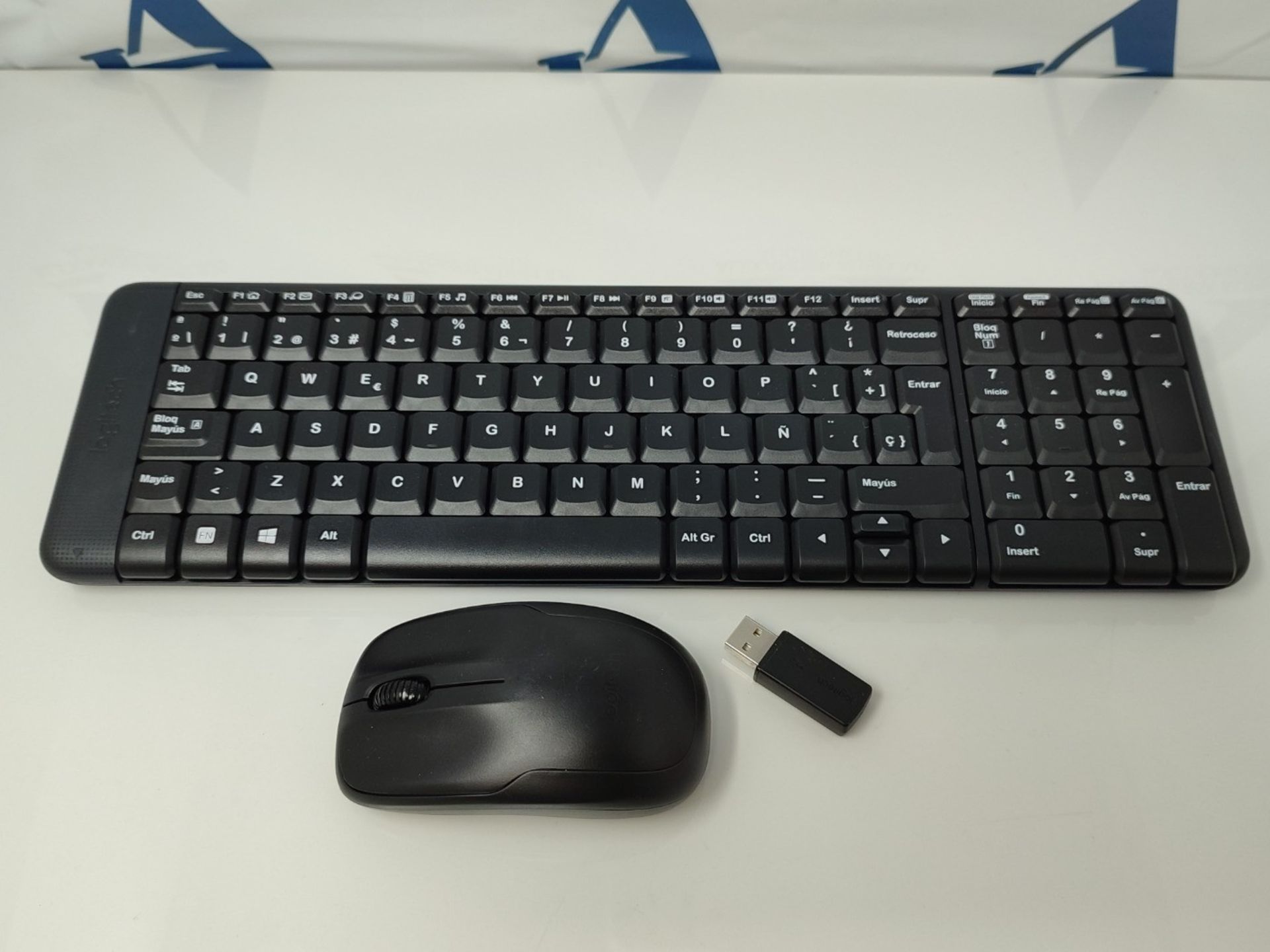 Logitech MK220 Compact Wireless Keyboard and Mouse Combo, QWERTY Spanish Layout - Blac - Image 2 of 3