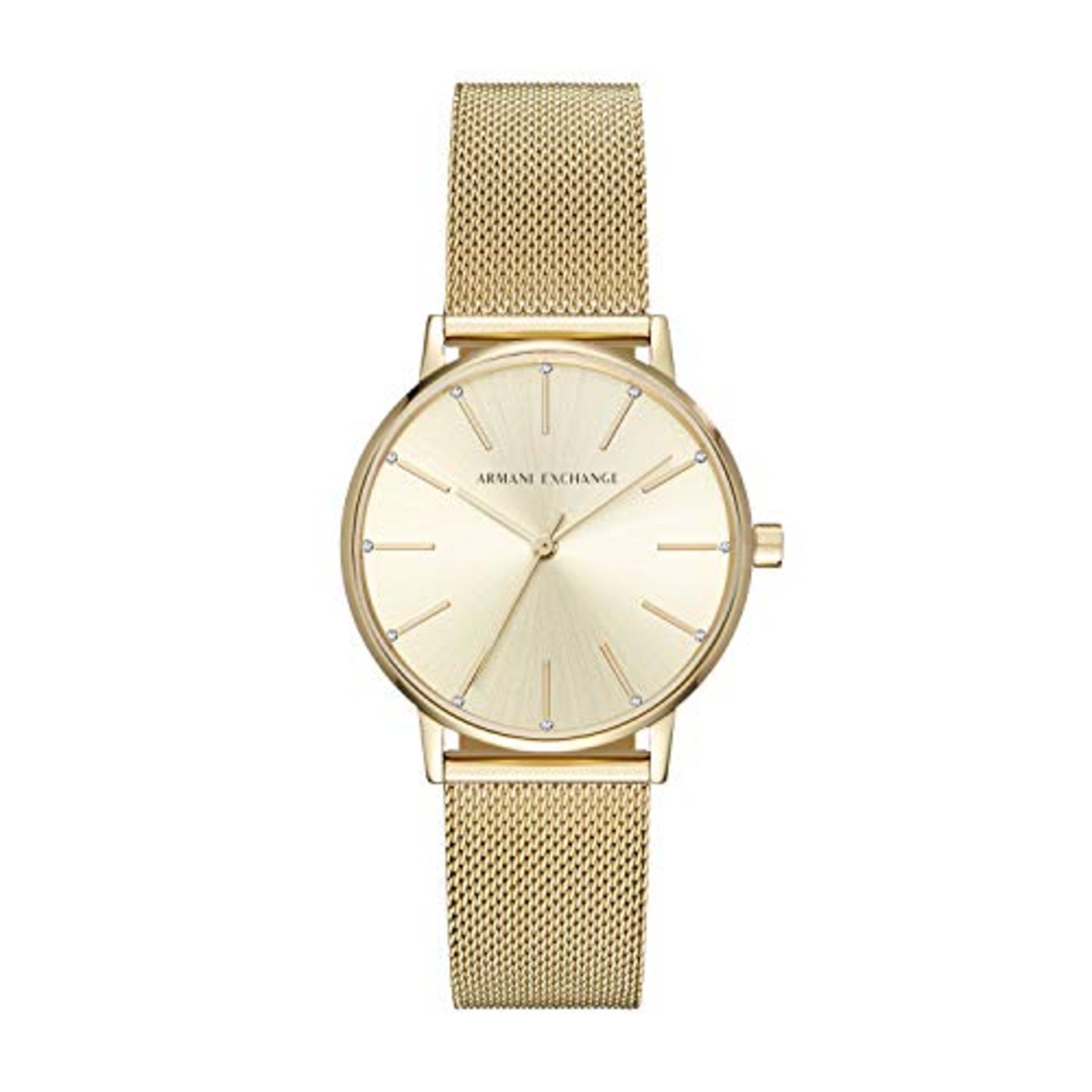 RRP £149.00 Armani Exchange Three-Hand Watch for women, Stainless Steel Gold - Image 3 of 3