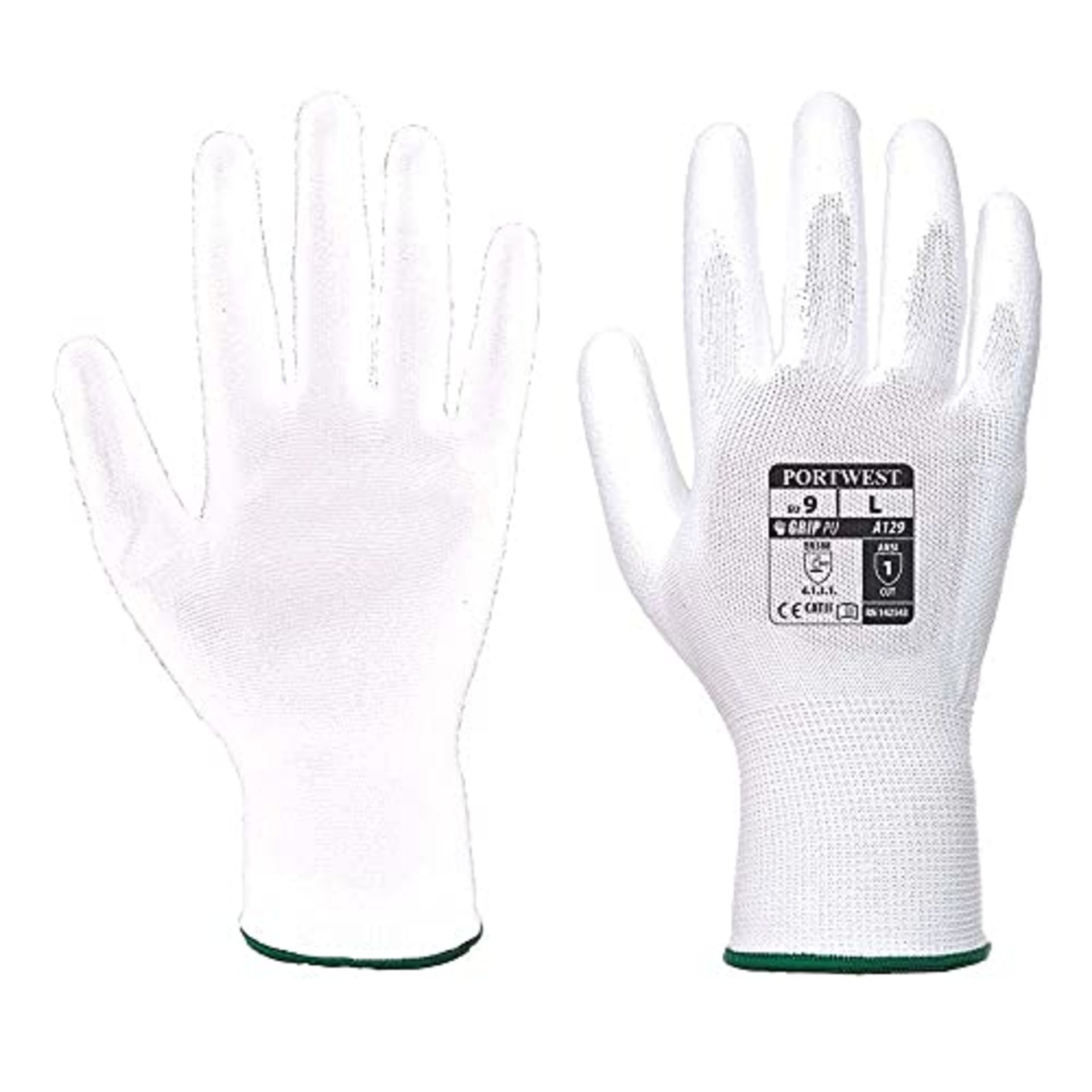 Portwest PU Palm Glove - Full Carton (480), Size: M, Colour: White, A129WHRM - Image 2 of 2