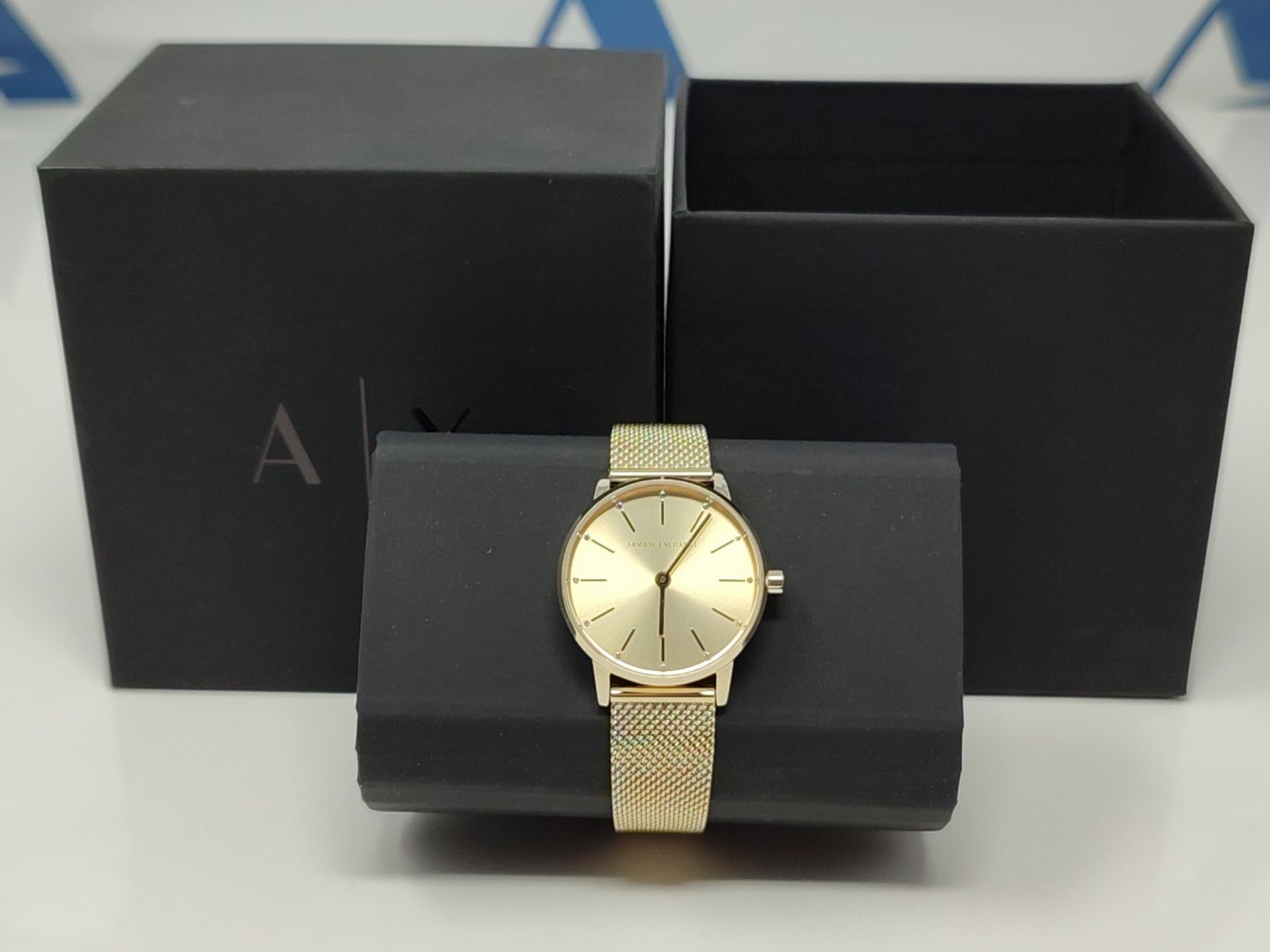 RRP £149.00 Armani Exchange Three-Hand Watch for women, Stainless Steel Gold - Image 2 of 3