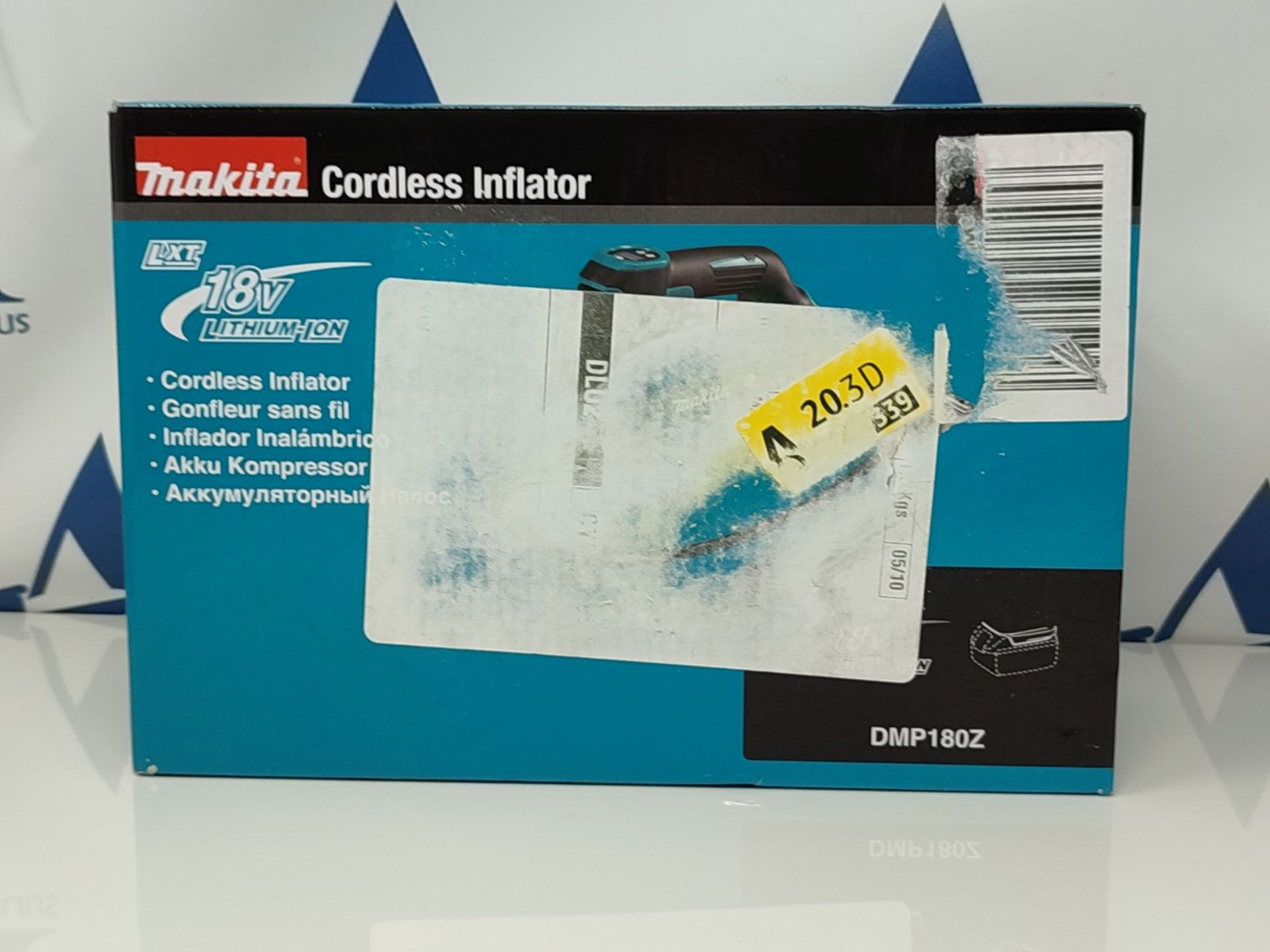 RRP £57.00 Makita DMP180Z 18V Li-ion LXT Inflator - Batteries and Charger Not Included, Blue/Silv - Image 2 of 3