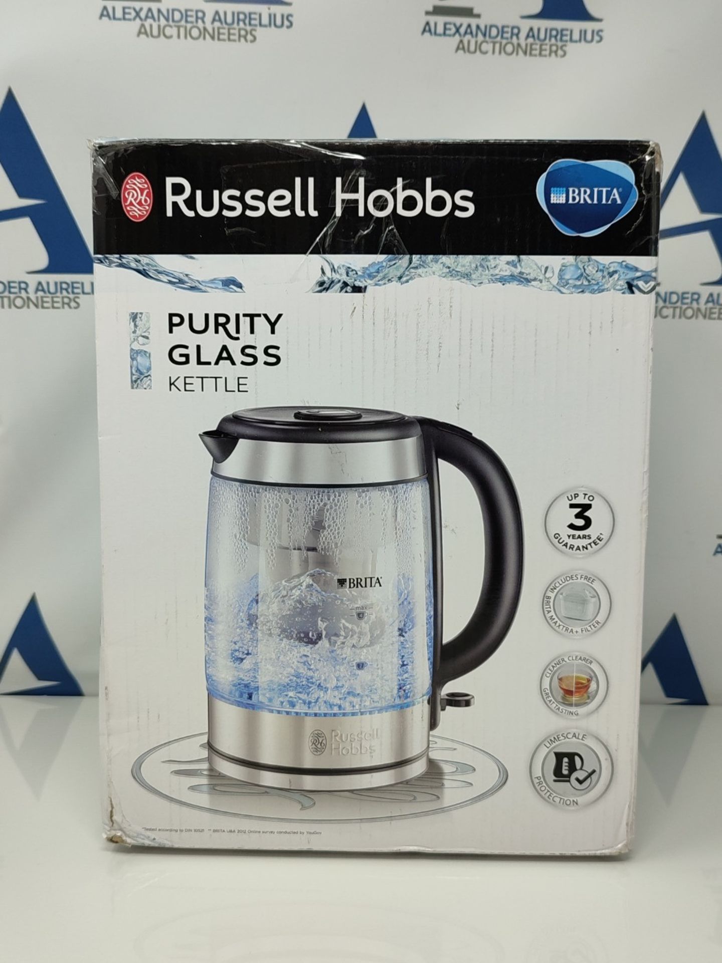 RRP £59.00 Russell Hobbs 20760-10 Brita Purity Glass Kettle, Filter Kettle with Brita Maxtra+ Car - Image 2 of 3