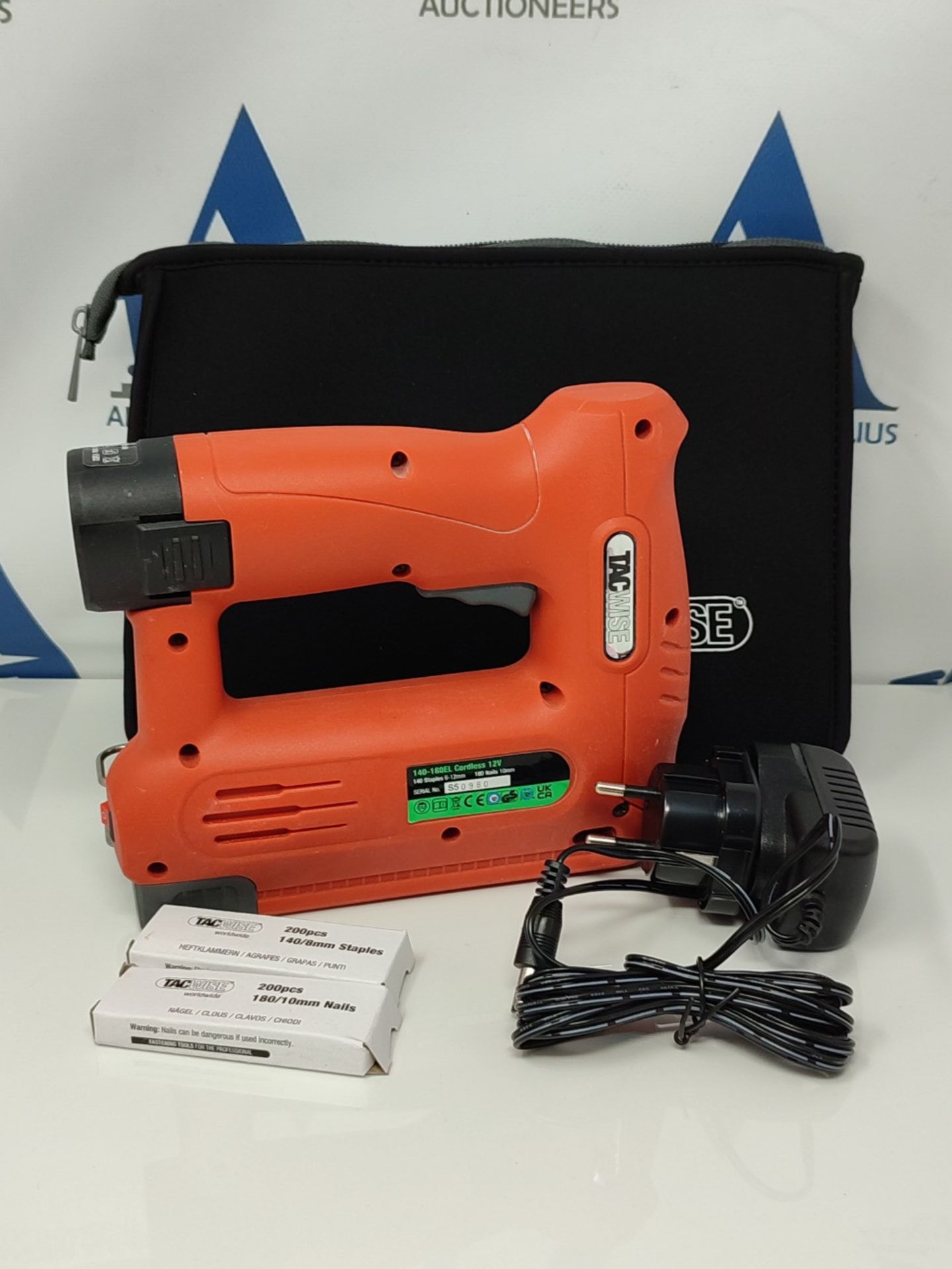 Tacwise 1586 140-180EL Cordless 12V Staple/Nail Gun with Storage Bag, 200 Staples & Na - Image 3 of 3