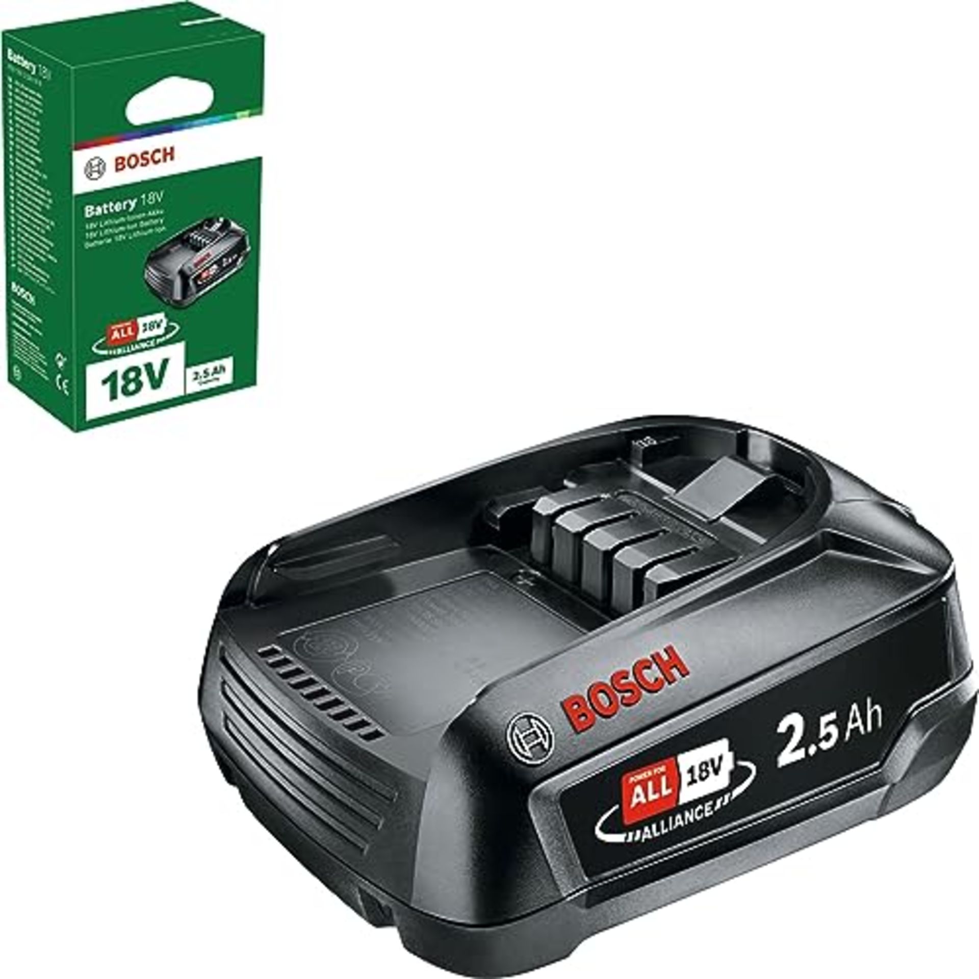 Bosch Home and Garden Battery Pack PBA 18V (battery 2.5 Ah W-B, 18 Volt System, in car