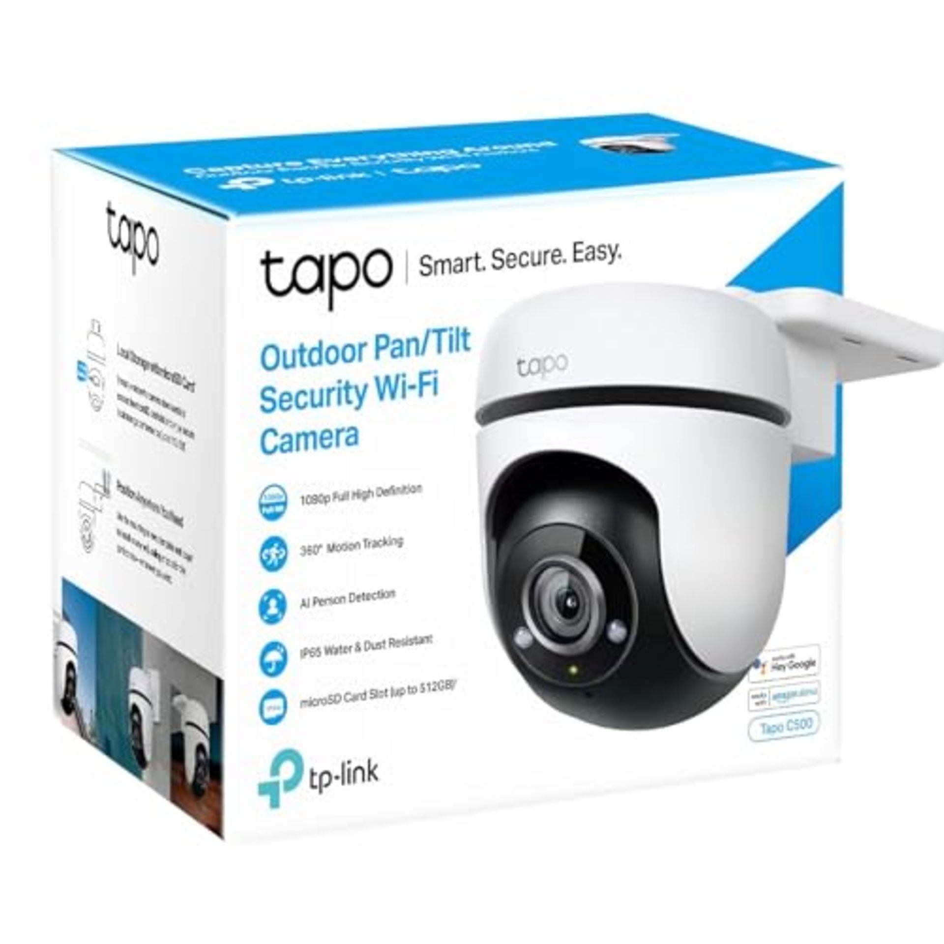 Tapo 1080p Full HD Outdoor Pan/Tilt Security Wi-Fi Camera, 360° Motion Detection, IP6