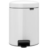 Brabantia 112065 Pedal Bin newIcon with Plastic Inner Bucket, 5 Litre - White