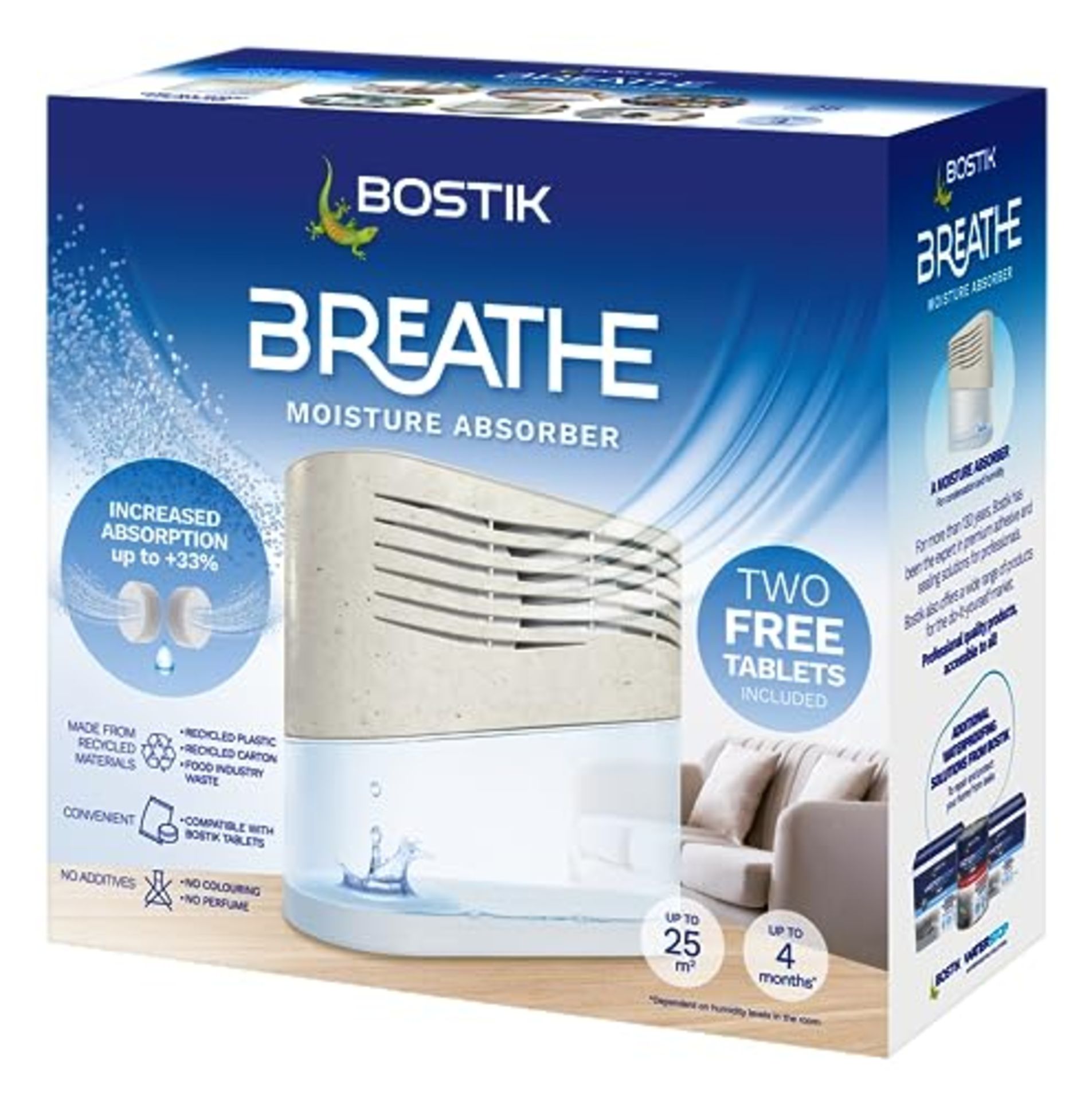 Bostik Breathe Dehumidifier, Humidity and Moisture Absorber, For Use Around the Home a