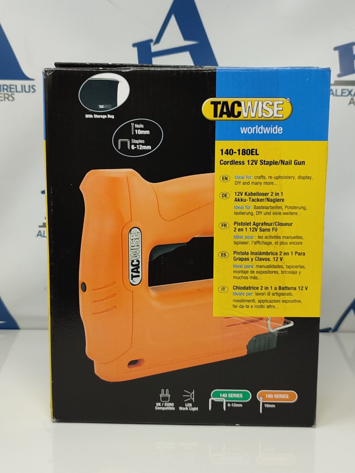 Tacwise 1586 140-180EL Cordless 12V Staple/Nail Gun with Storage Bag, 200 Staples & Na - Image 2 of 3